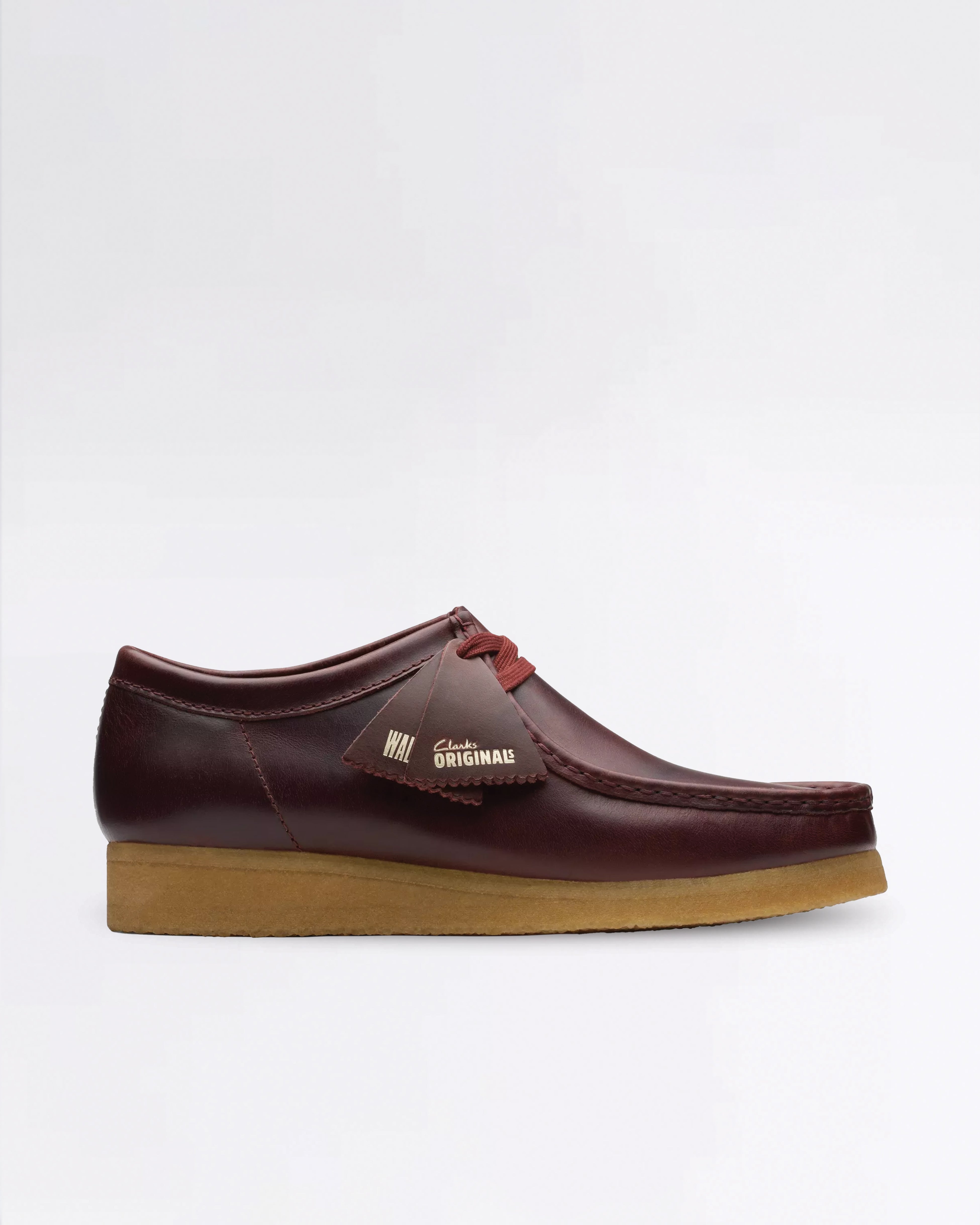 WALLABEE DEEP RED LEATHER – Laced Run - Main Image