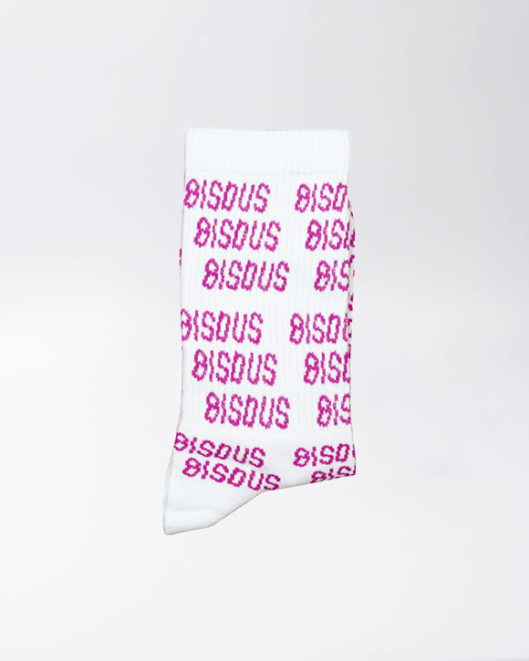 CHAUSSETTES BISOUS ALL OVER WHITE/PINK