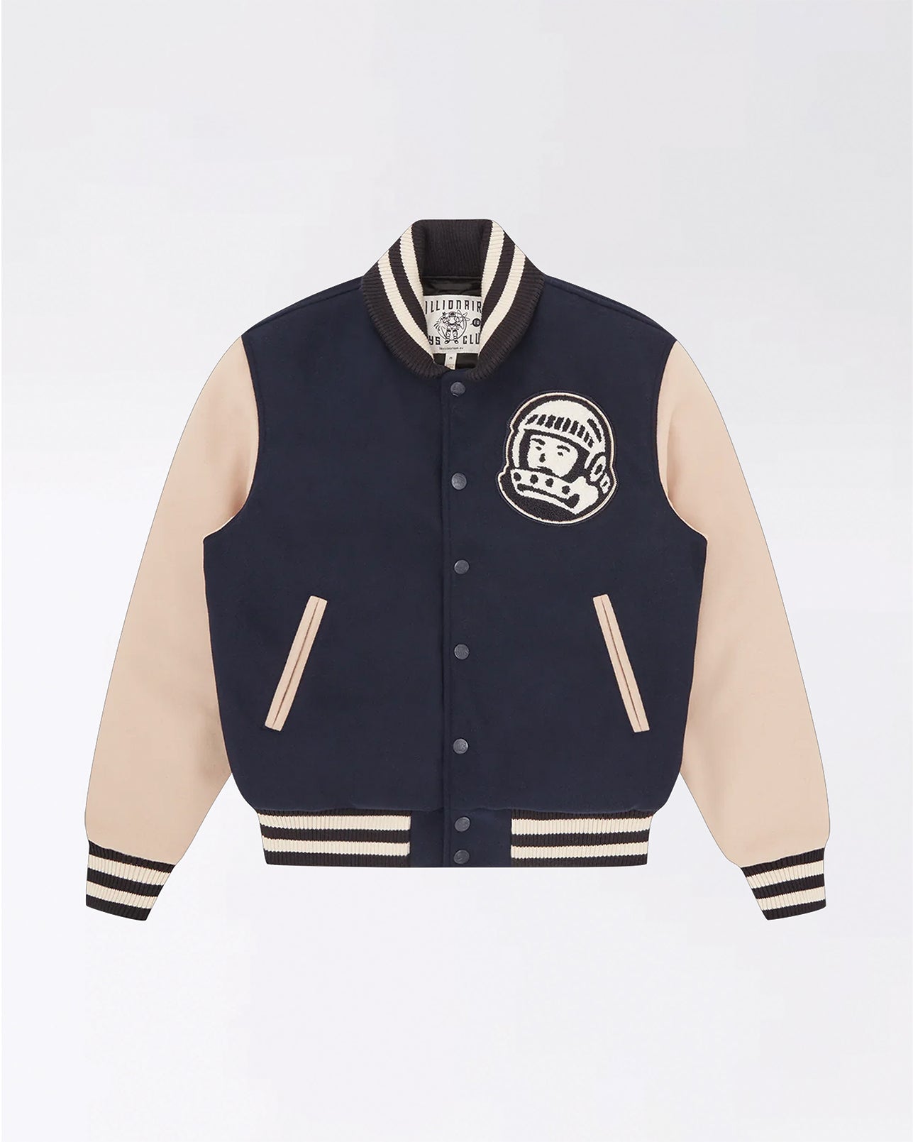 ARCH LOGO VARSITY JACKET NAVY