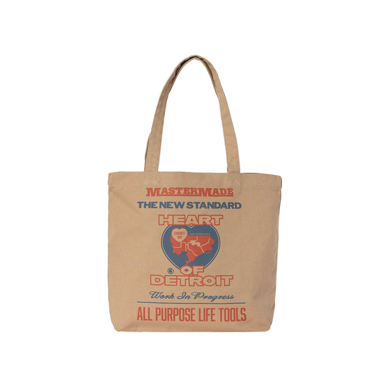 CANVAS GRAPHIC TOTE ARCAN PRINT/DUSTY H BROWN