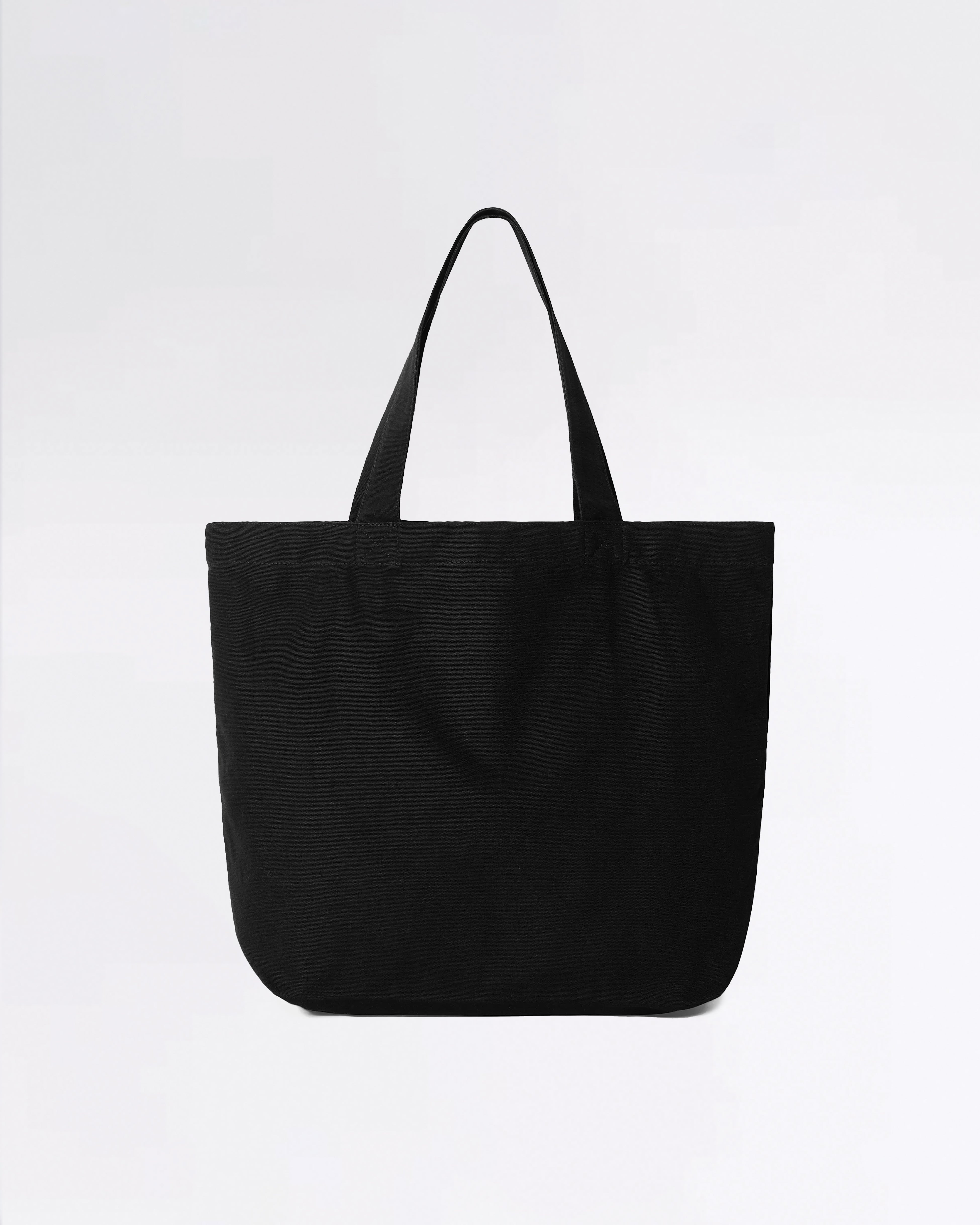 CANVAS GRAPHIC TOTE LABEL SCRIPT PRINT/BLACK