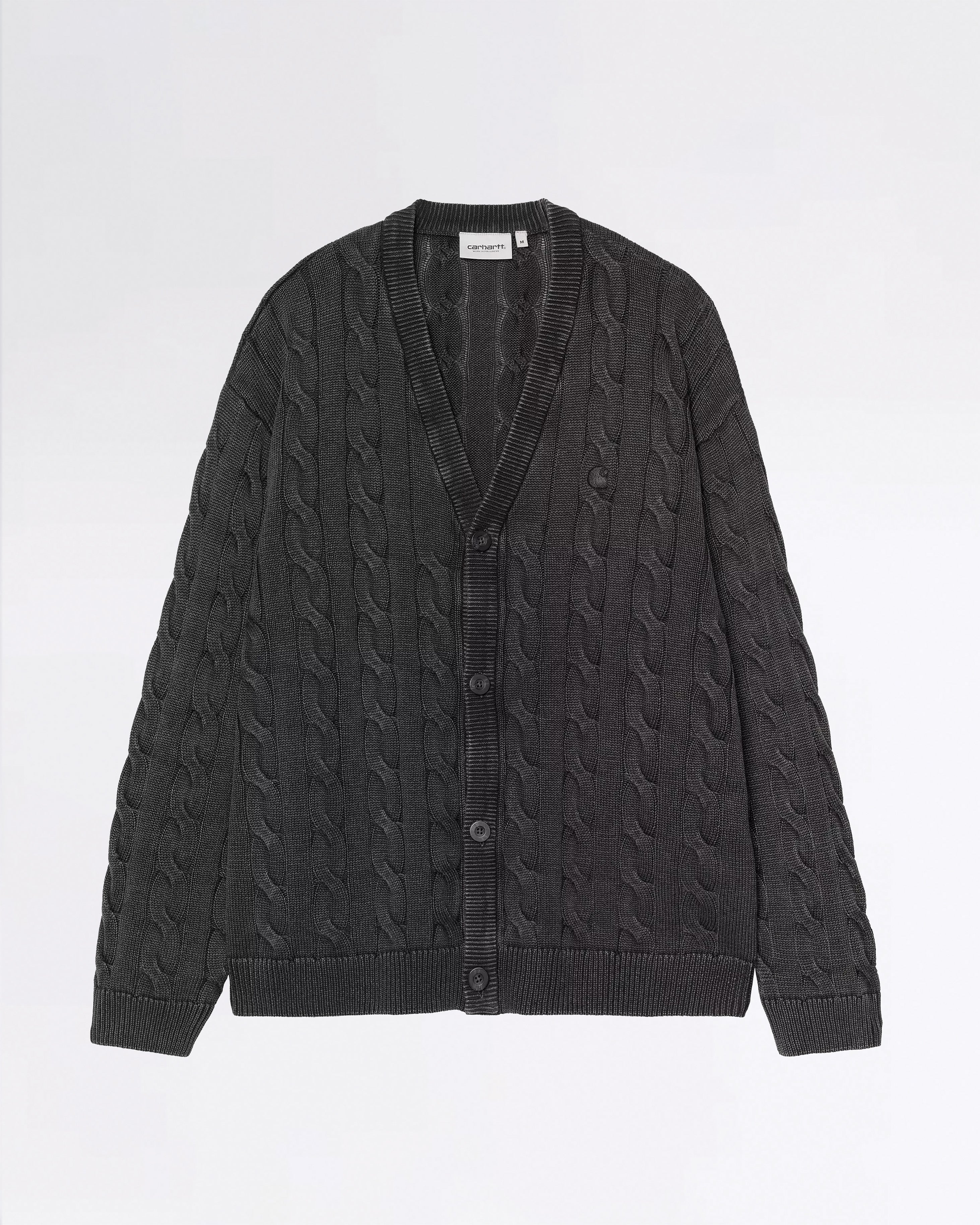 CARTER CARDIGAN BLCK GARMENT DYED