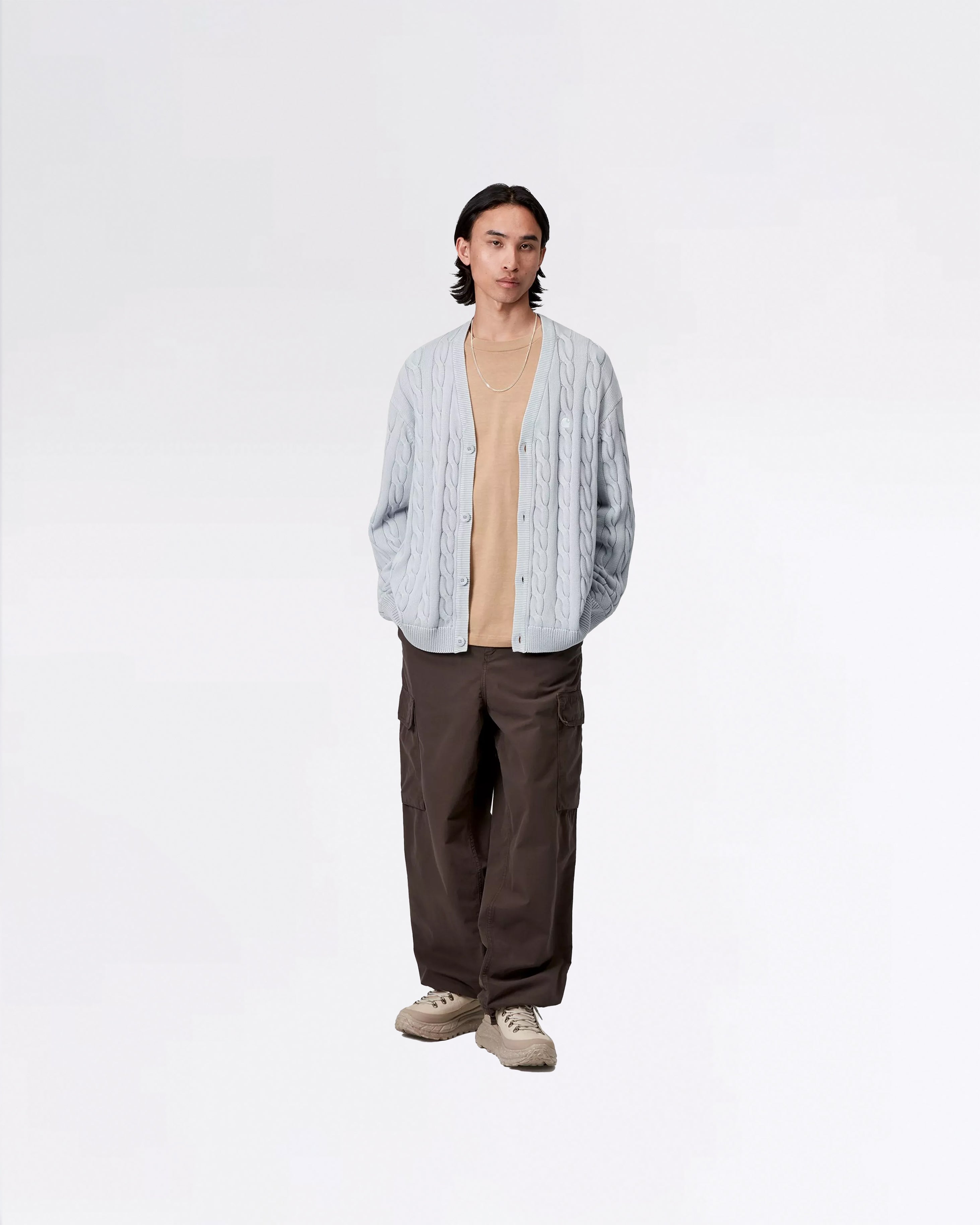 CARTER CARDIGAN BLUE FOG GARMENT DYED