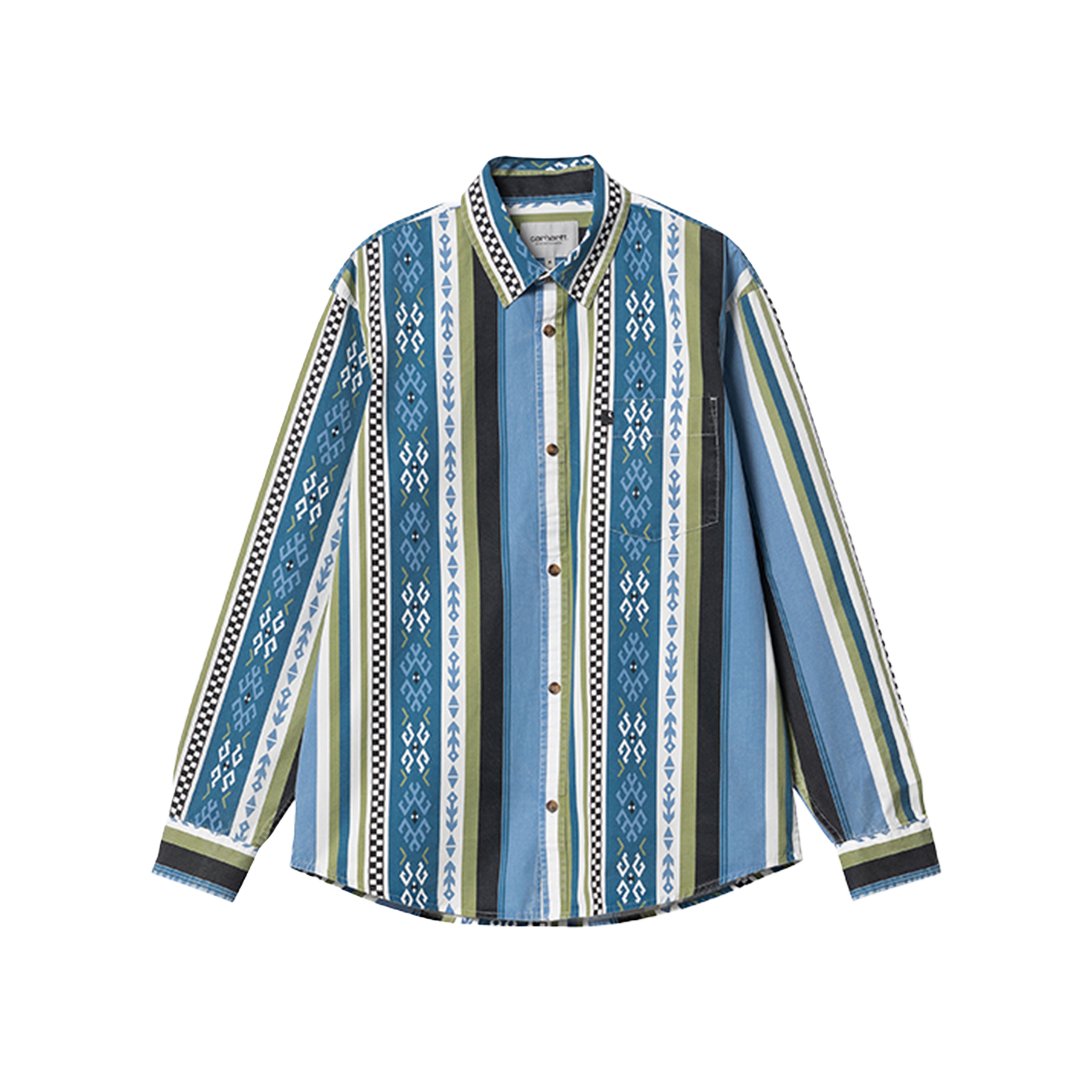 L/S COBA STRIPE SHIRT ピシンブラック