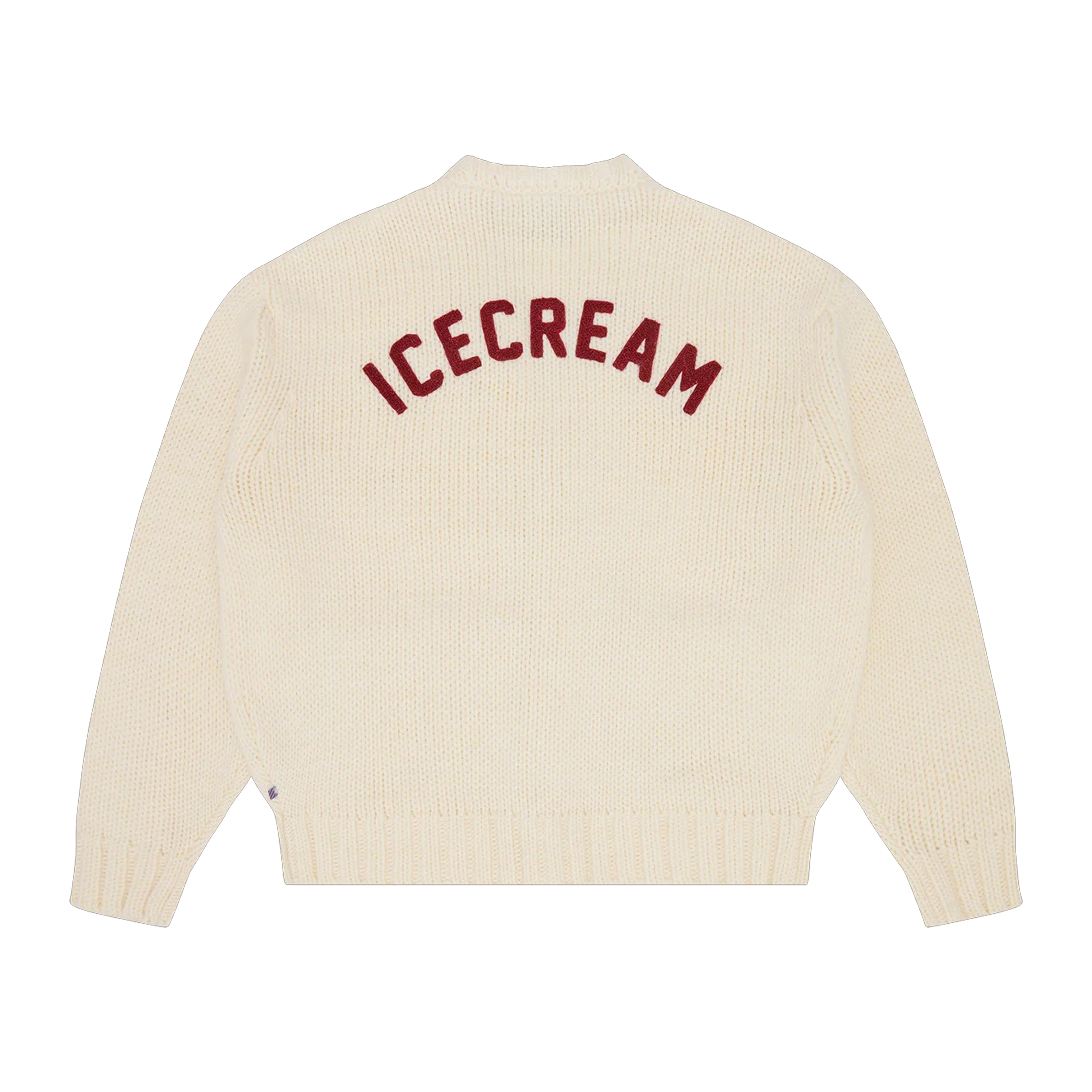 COLLEGE KNITTED CARDIGAN ECRU - ICE CREAM