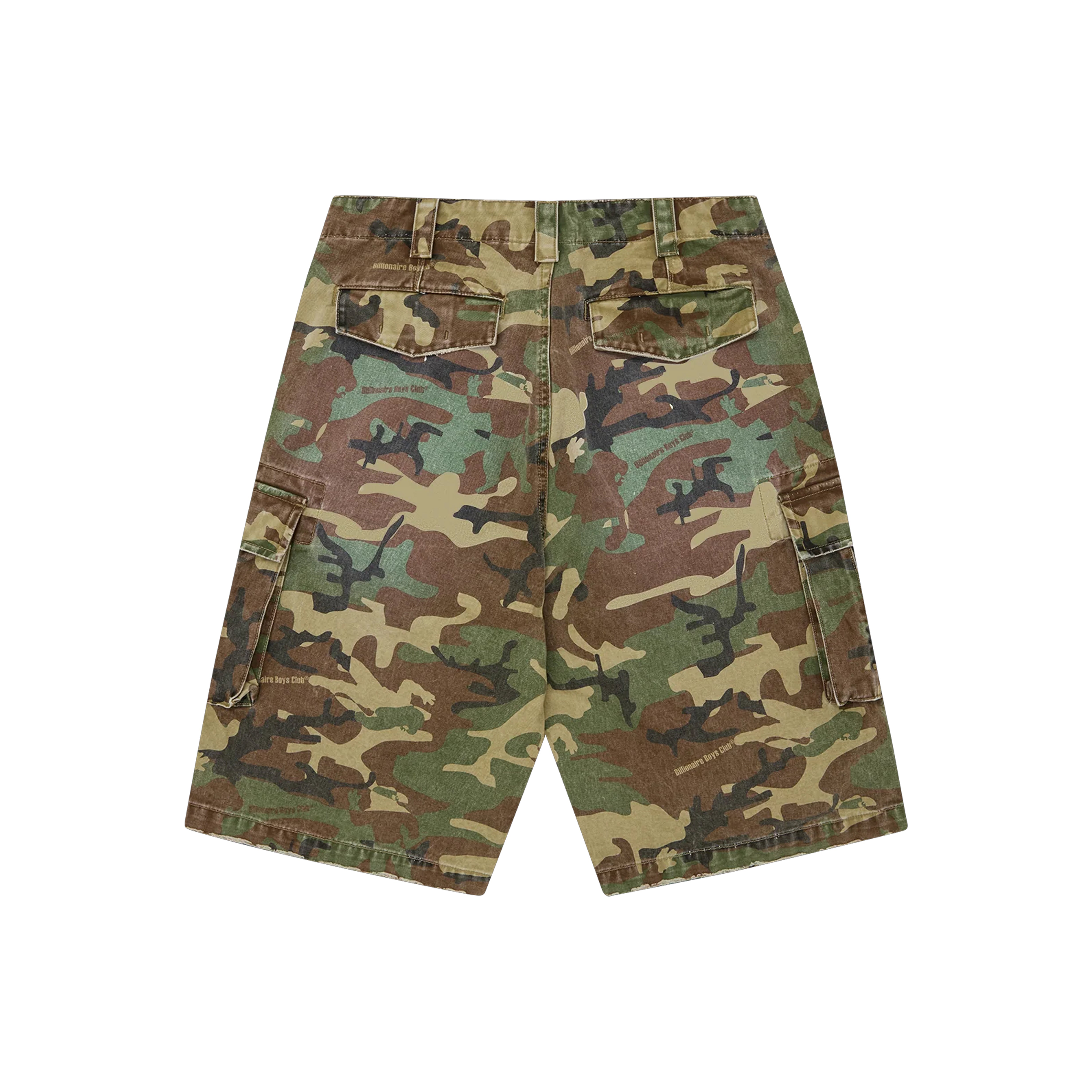 DISTRESSED OVERSIZED CARGO SHORT CAMO - BBC