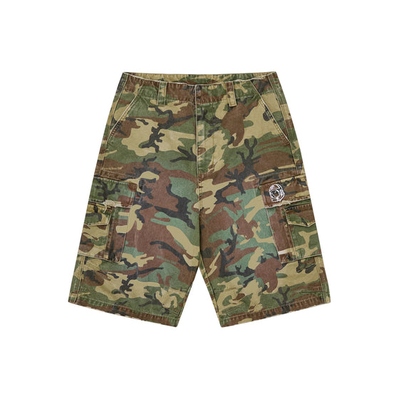 DISTRESSED OVERSIZED CARGO SHORT CAMO - BBC