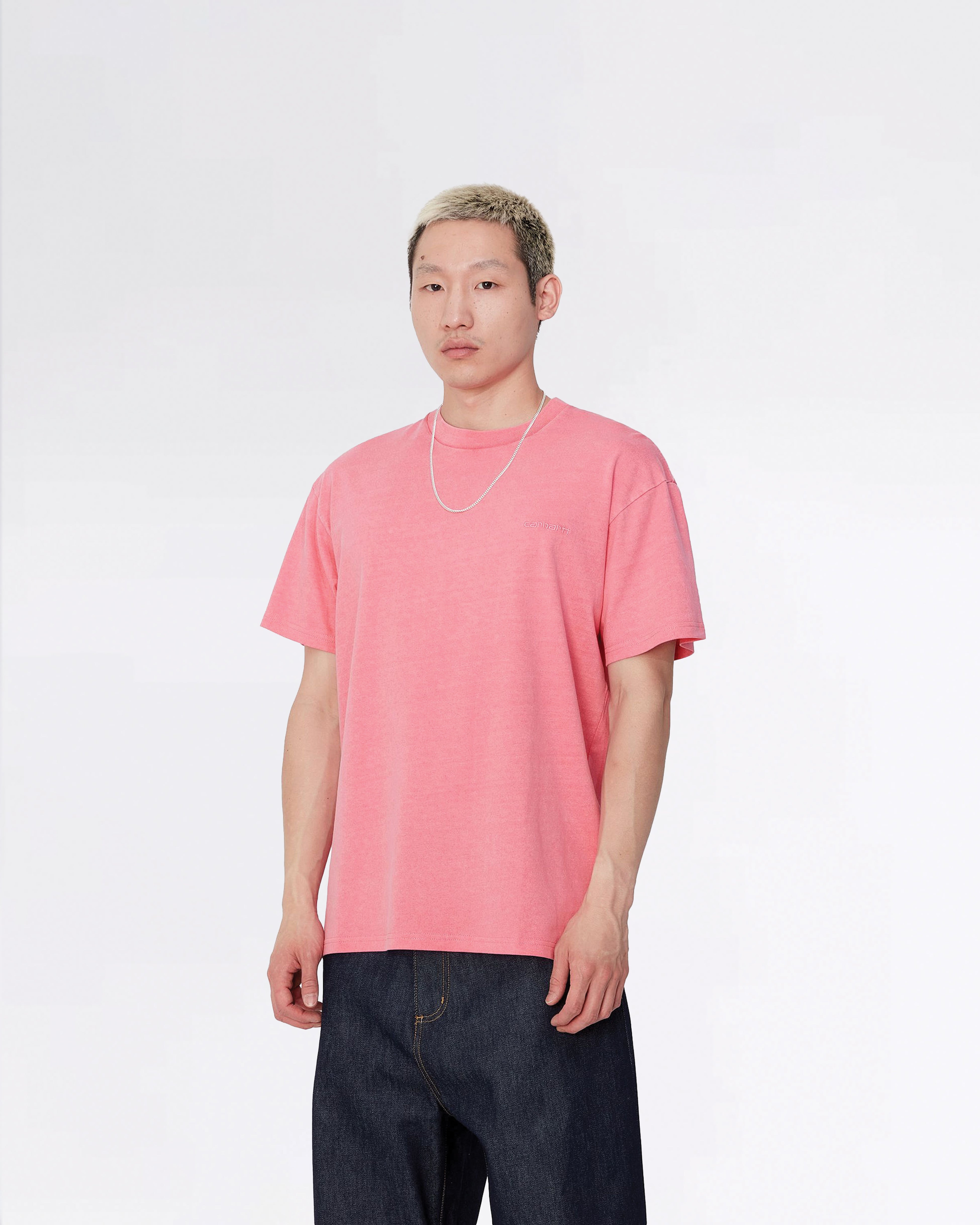 S/S DUSTER SCRIPT T-SHIRT CHARM PINK