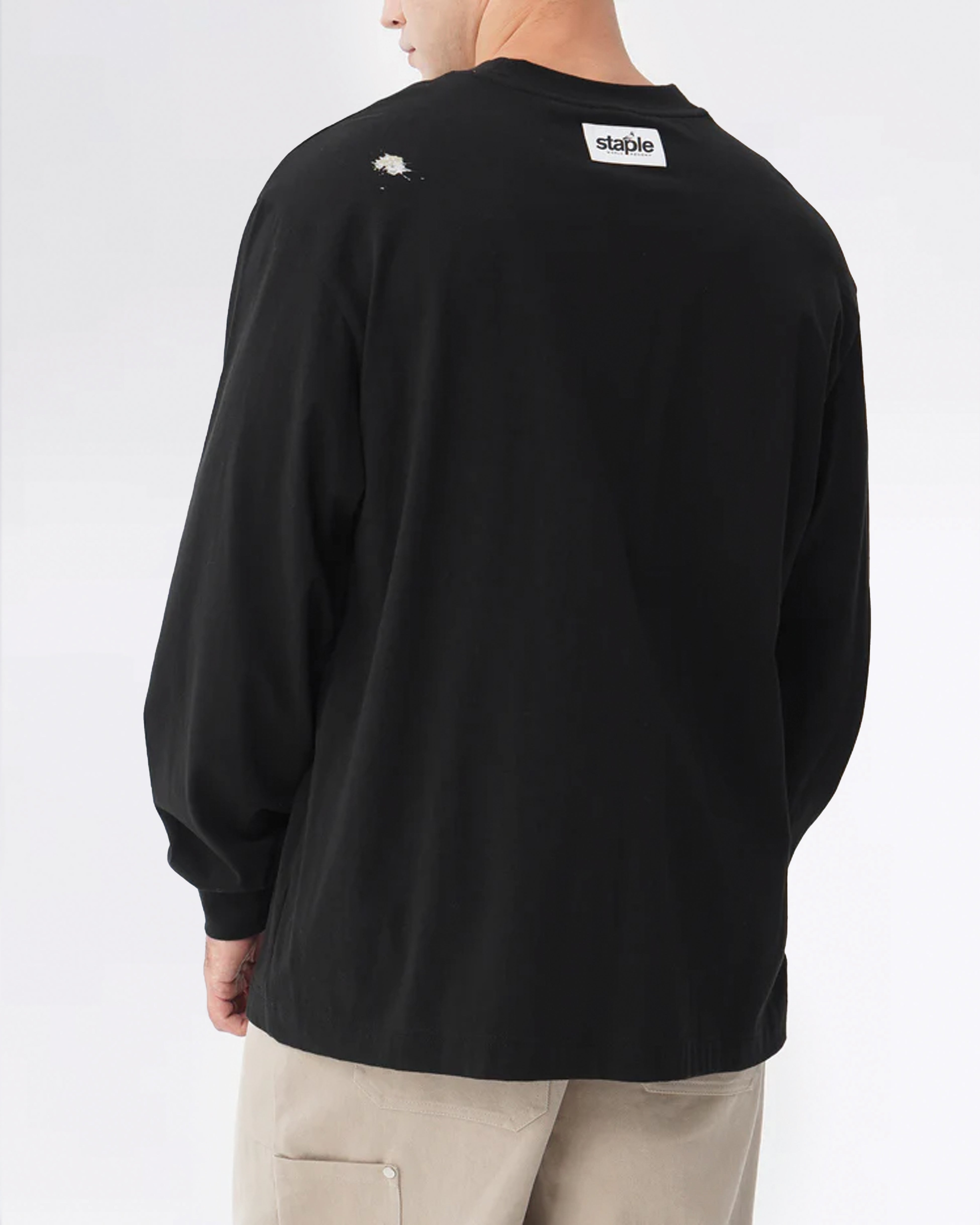 EMB PIGEON L/S T-SHIRT BLACK
