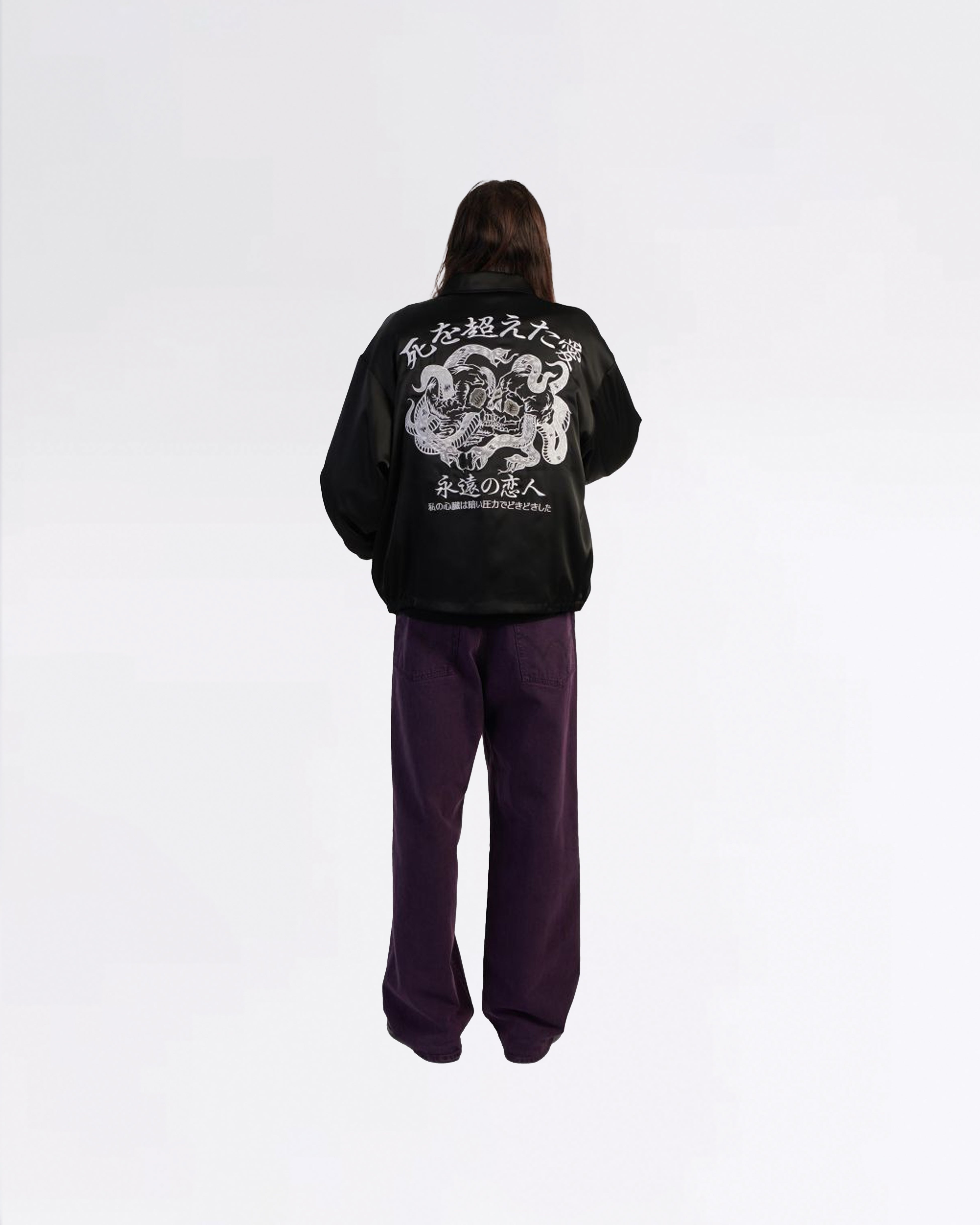 FOREVER LOVER JACKET GLASSY SATIN BLACK