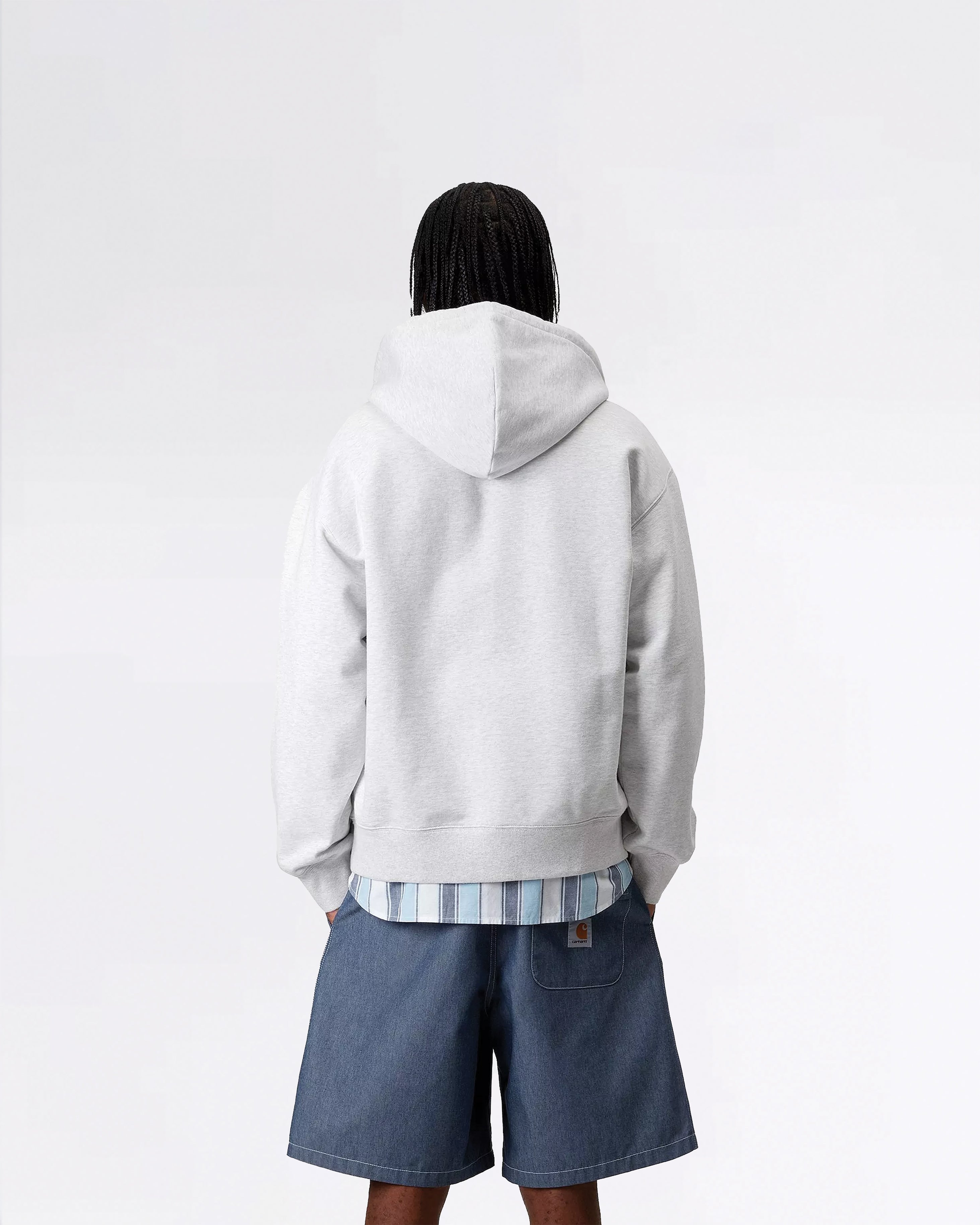 HOODED WIP SWEAT JACKET ASH HEATHER/STONE WASHED