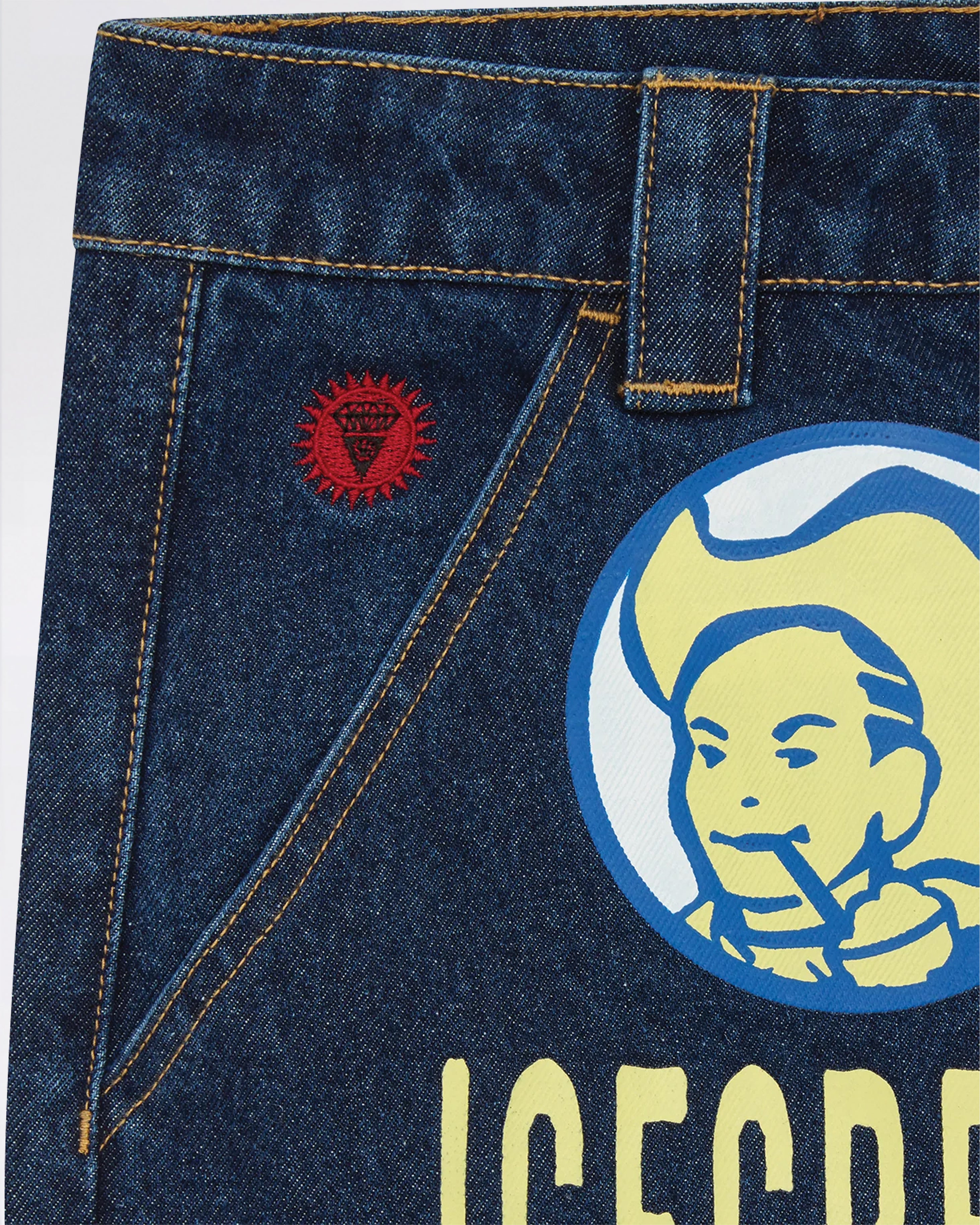 ICECREAM COWBOY PRINTED DENIM PANT INDIGO