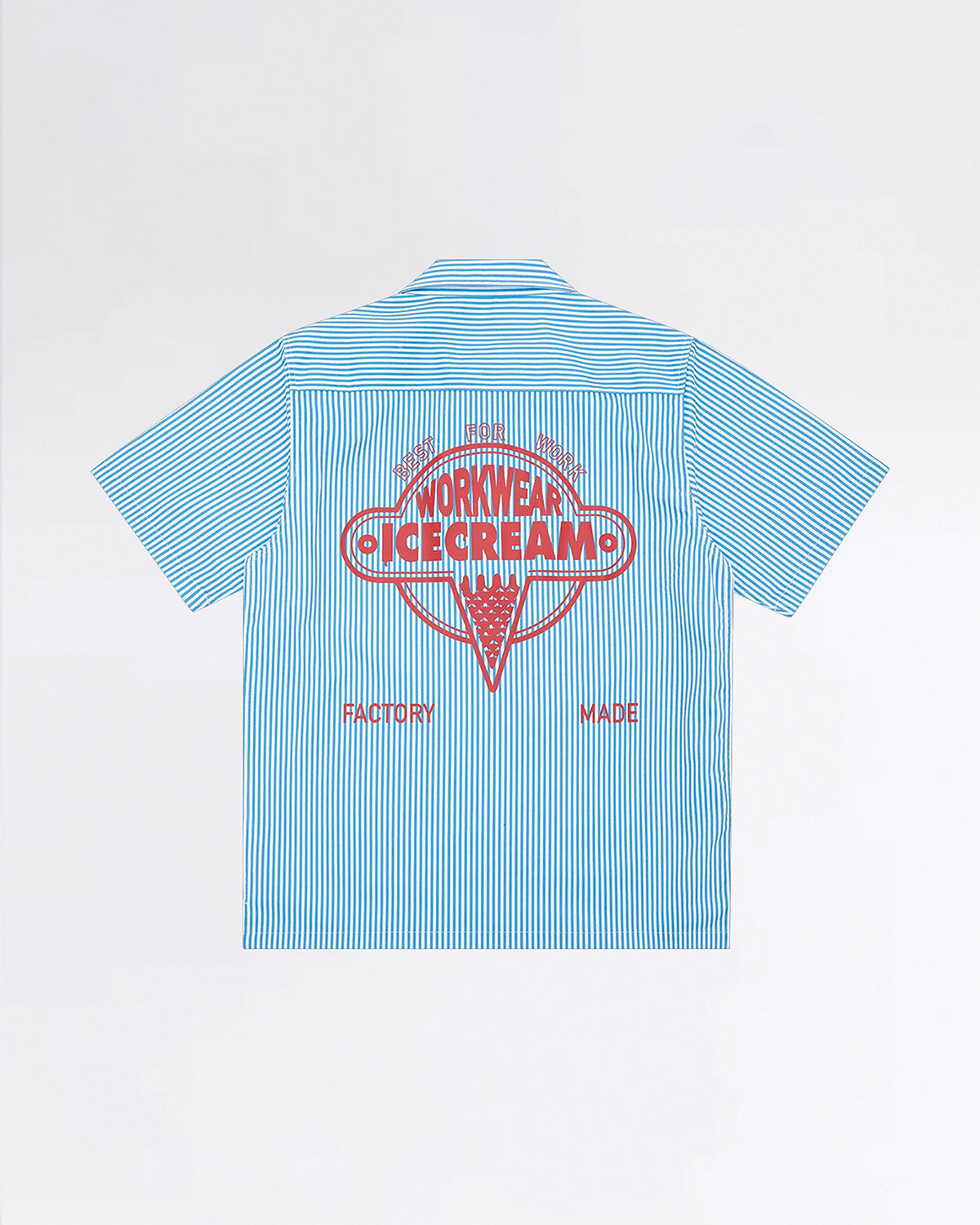 QUARTER ZIP WORK SHIRT BLUE STRIPE