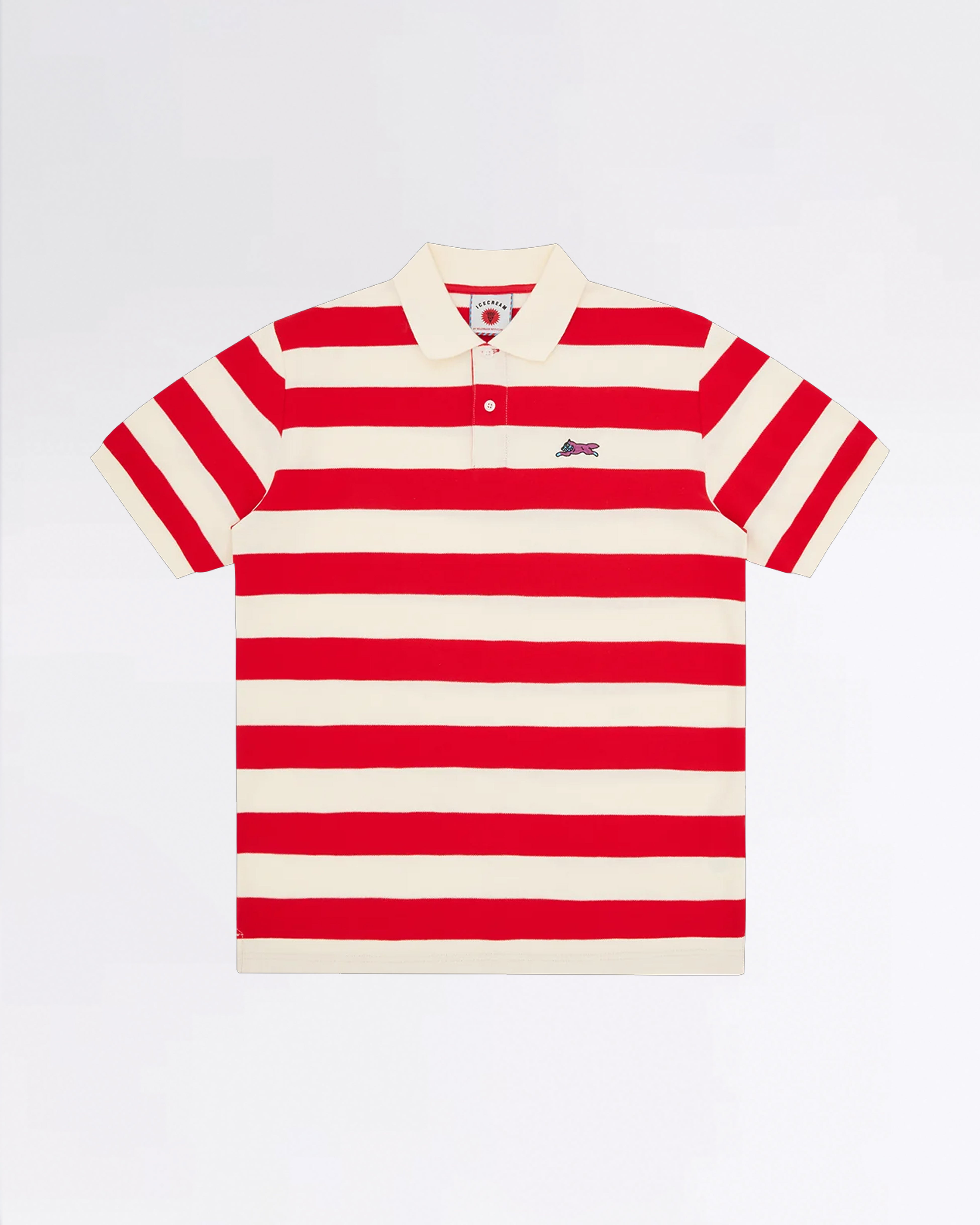 RUNNING DOG STRIPED POLO RED STRIPE