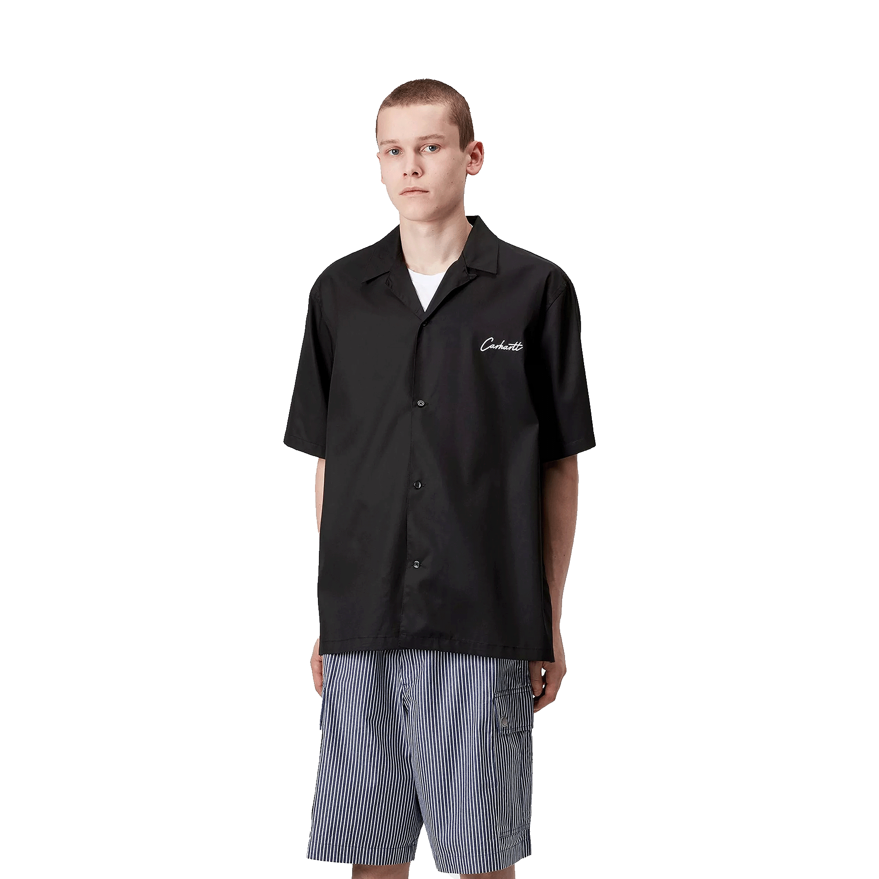 S/S DELRAY SHIRT BLACK/WHITE