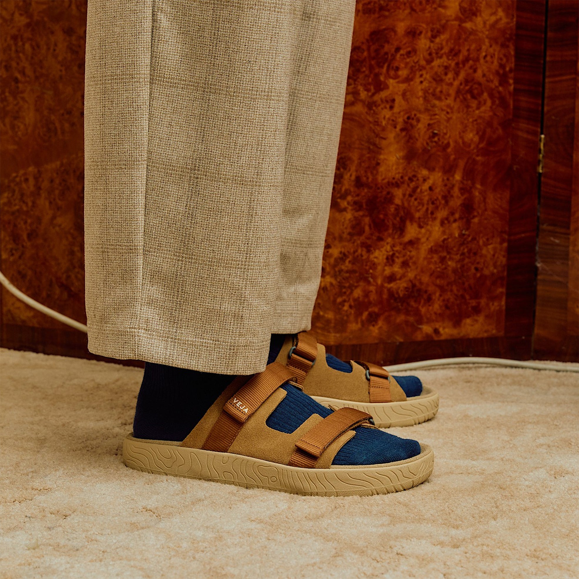 SANDALE ARPOADOR SUEDE COGNAC