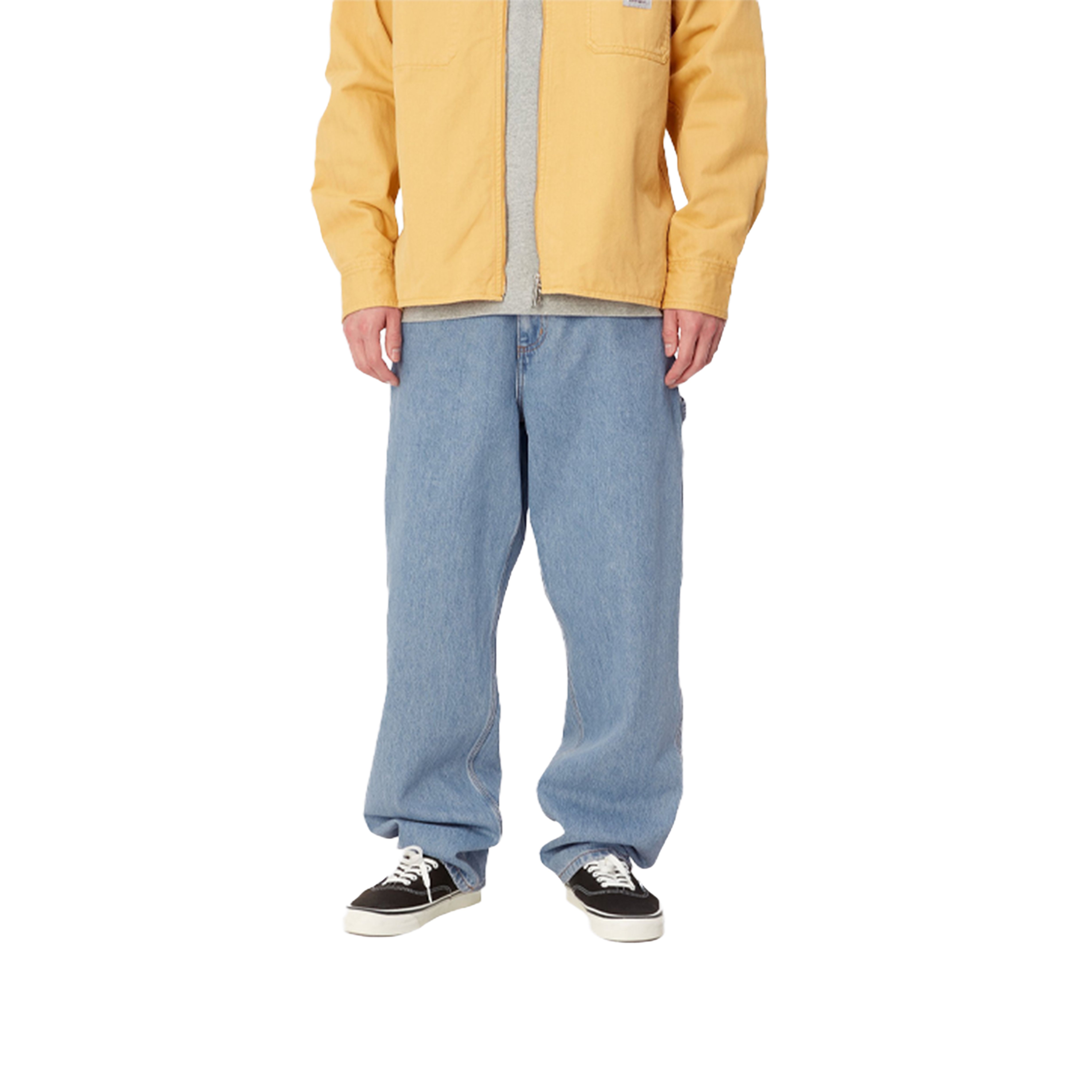 SINGLE KNEE PANT BLUE STONE BLEACHED