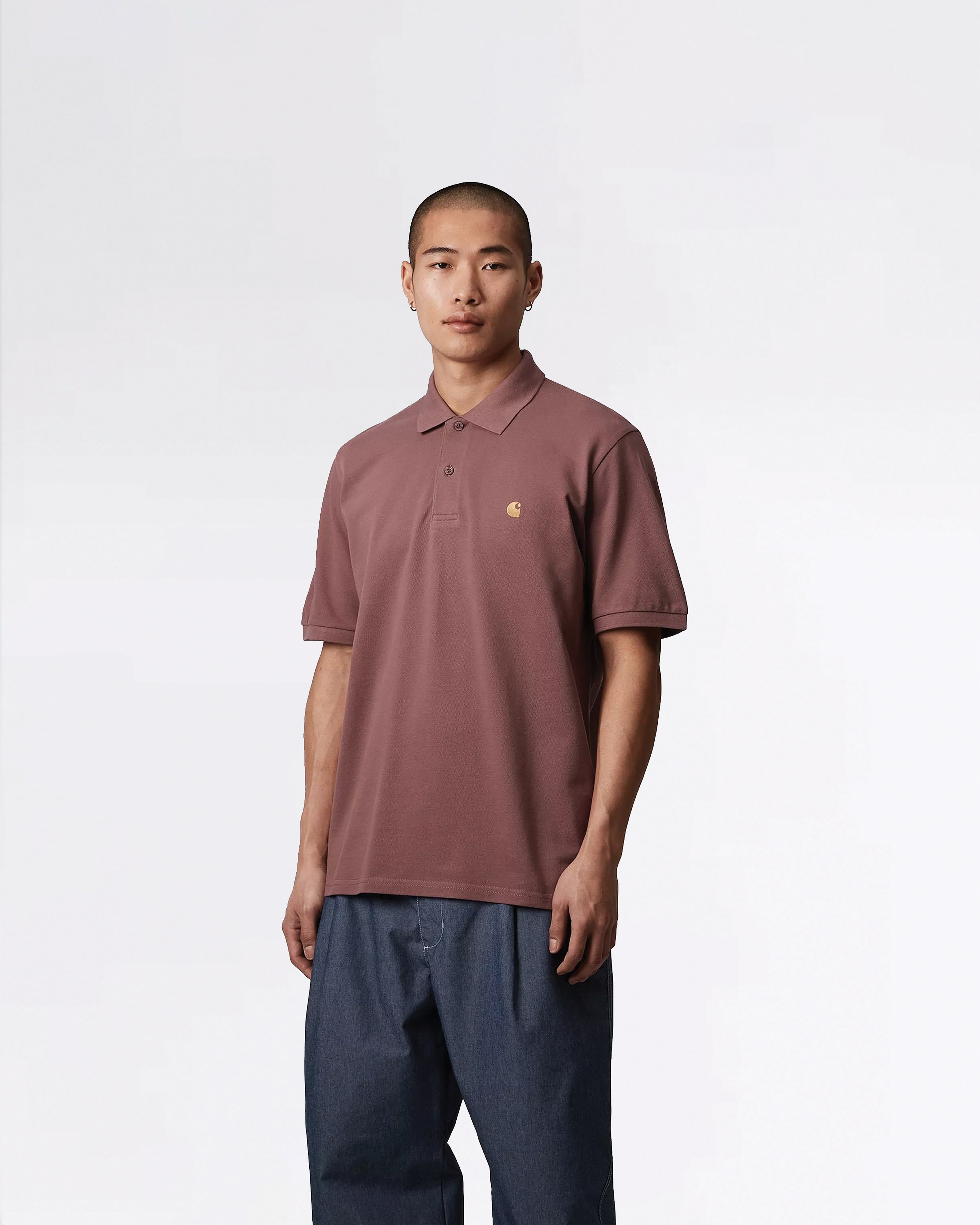 S/S CHASE PIQUE POLO DUSTY PINK