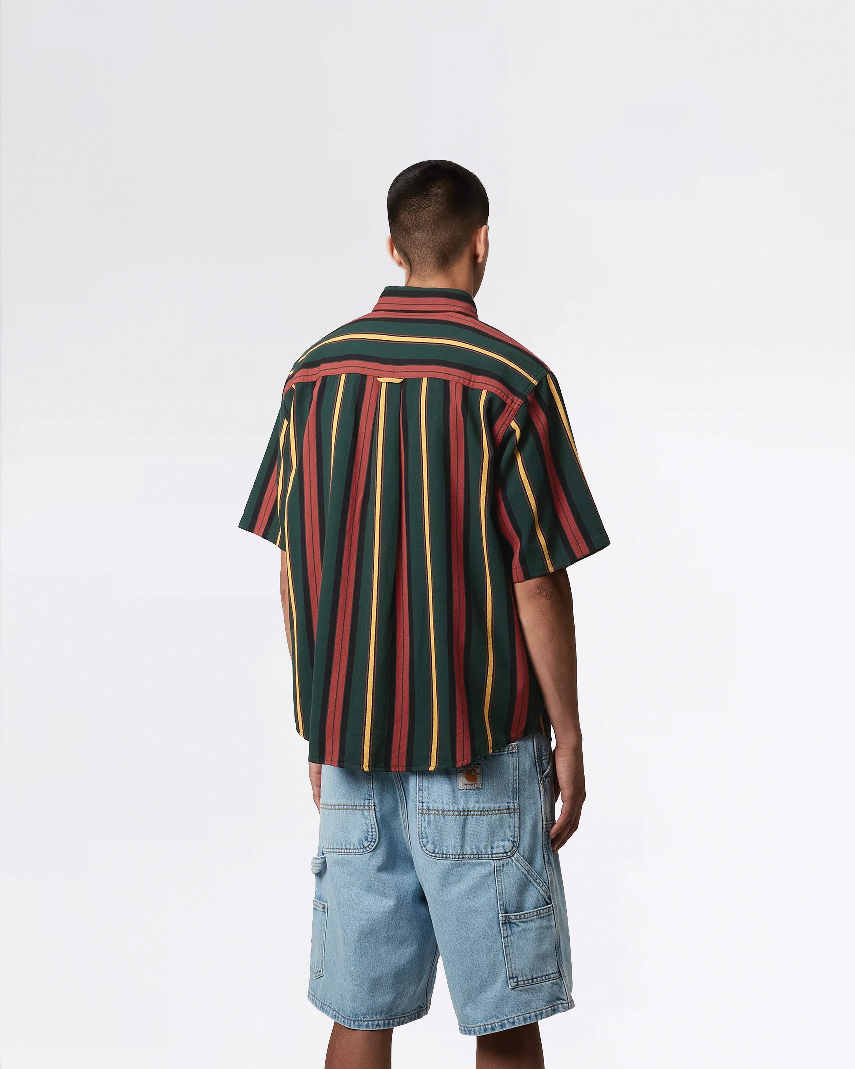 S/S JARRELL SHIRT JARRELL STRIPE/CONIFER/BLACK