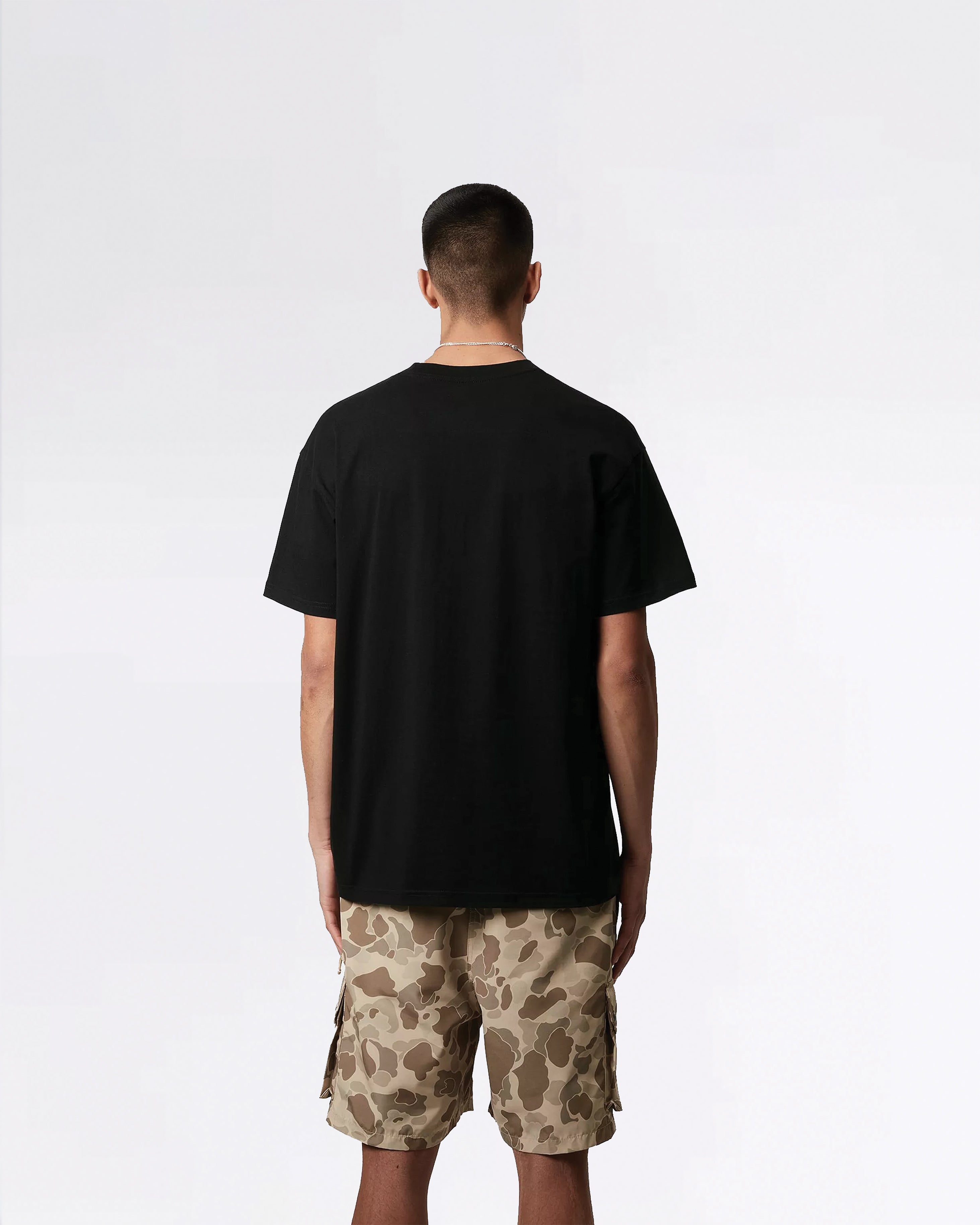 S/S POCKET HEART T-SHIRT BLACK/RED
