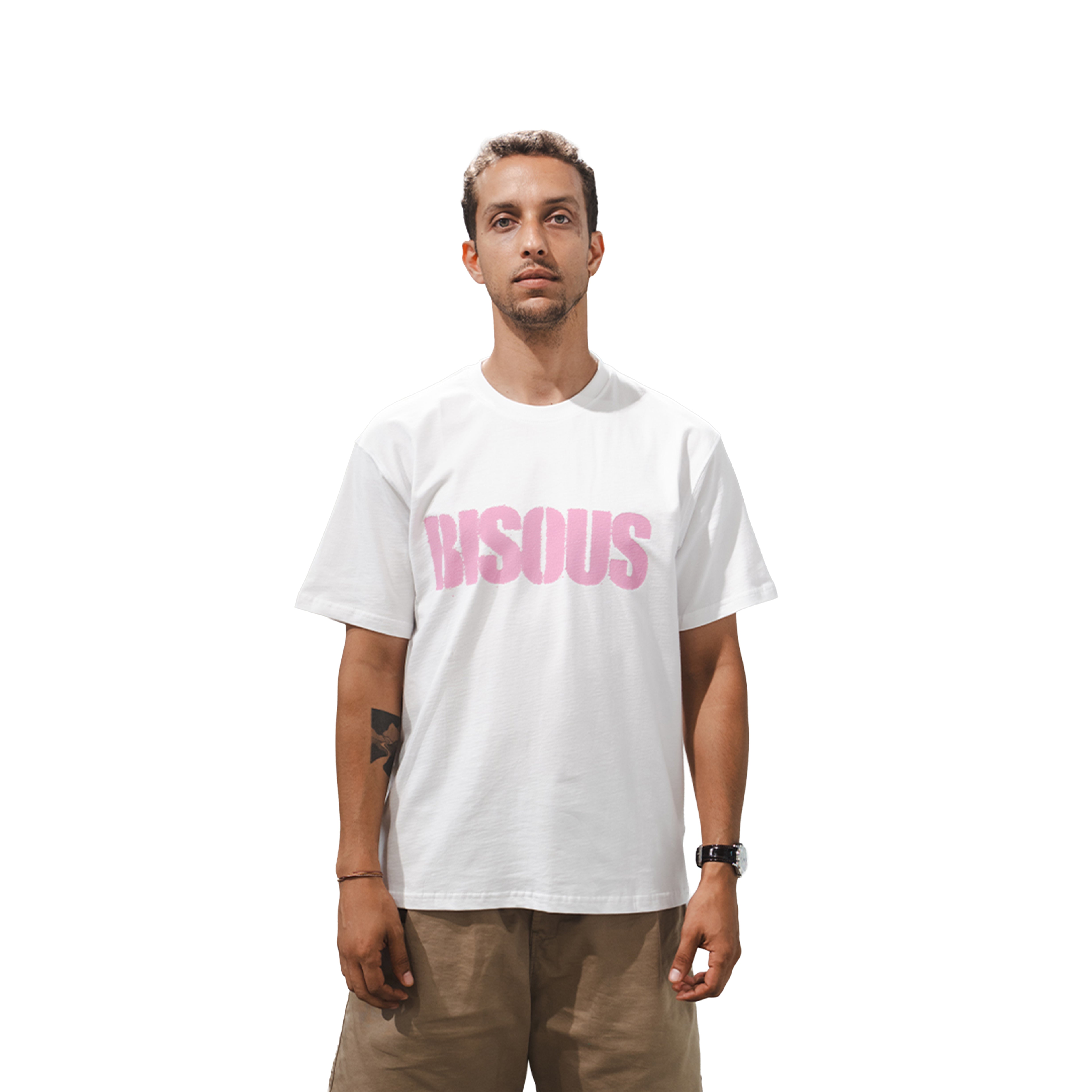 T-SHIRT POCHOIR BLANC