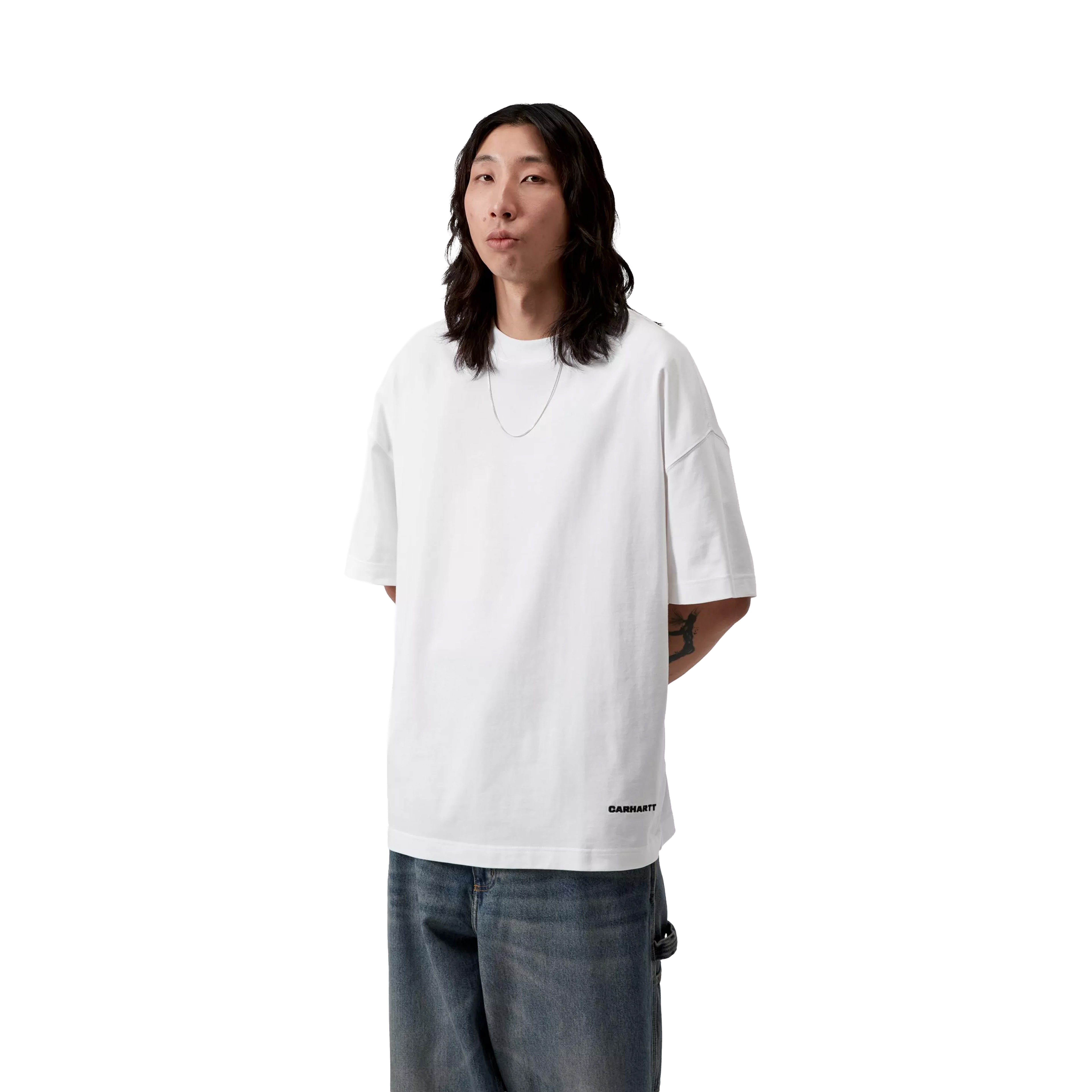 T-SHIRT S/S LINK SCRIPT WHITE/BLACK