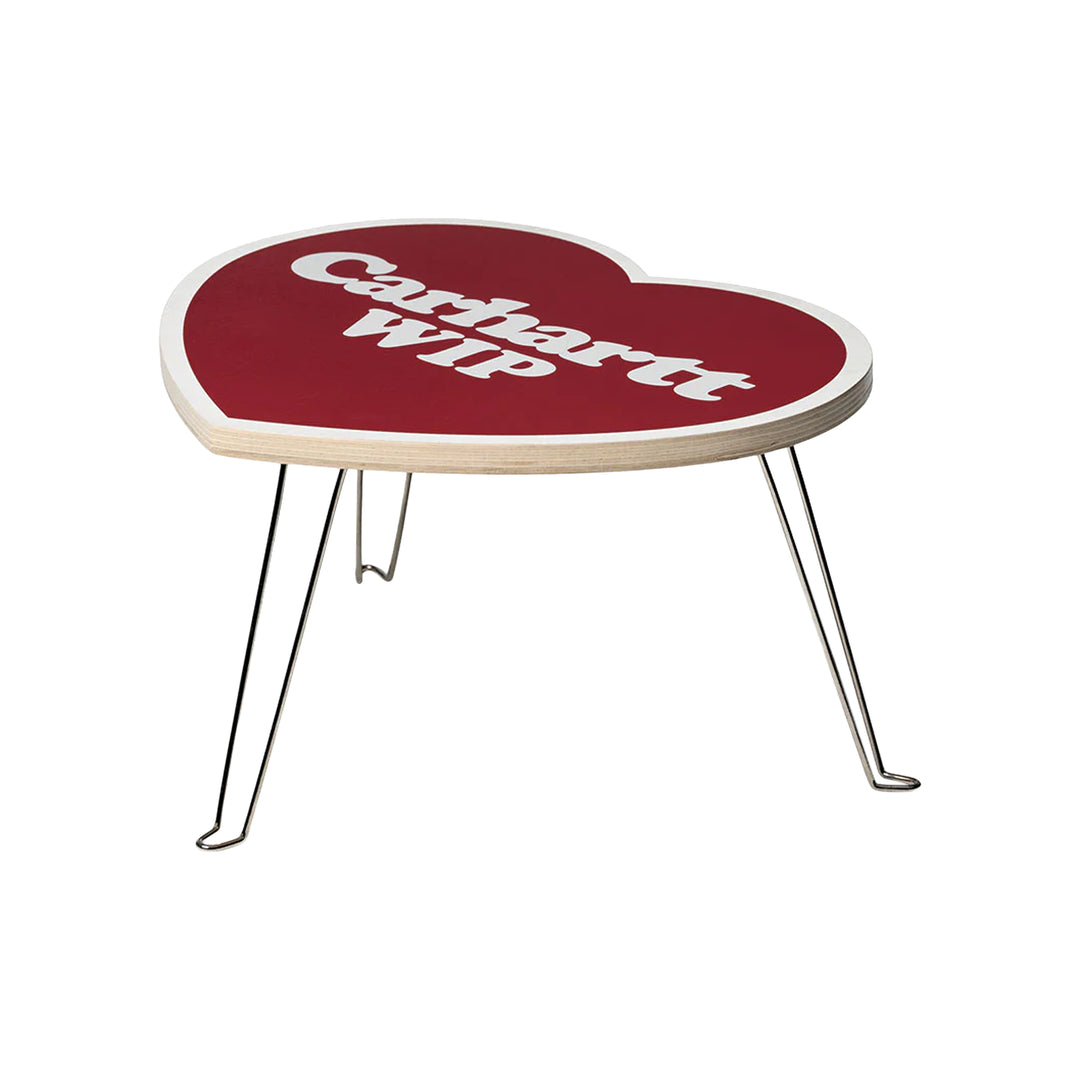 TABLE HEART FOLDING ROUGE & BLANC