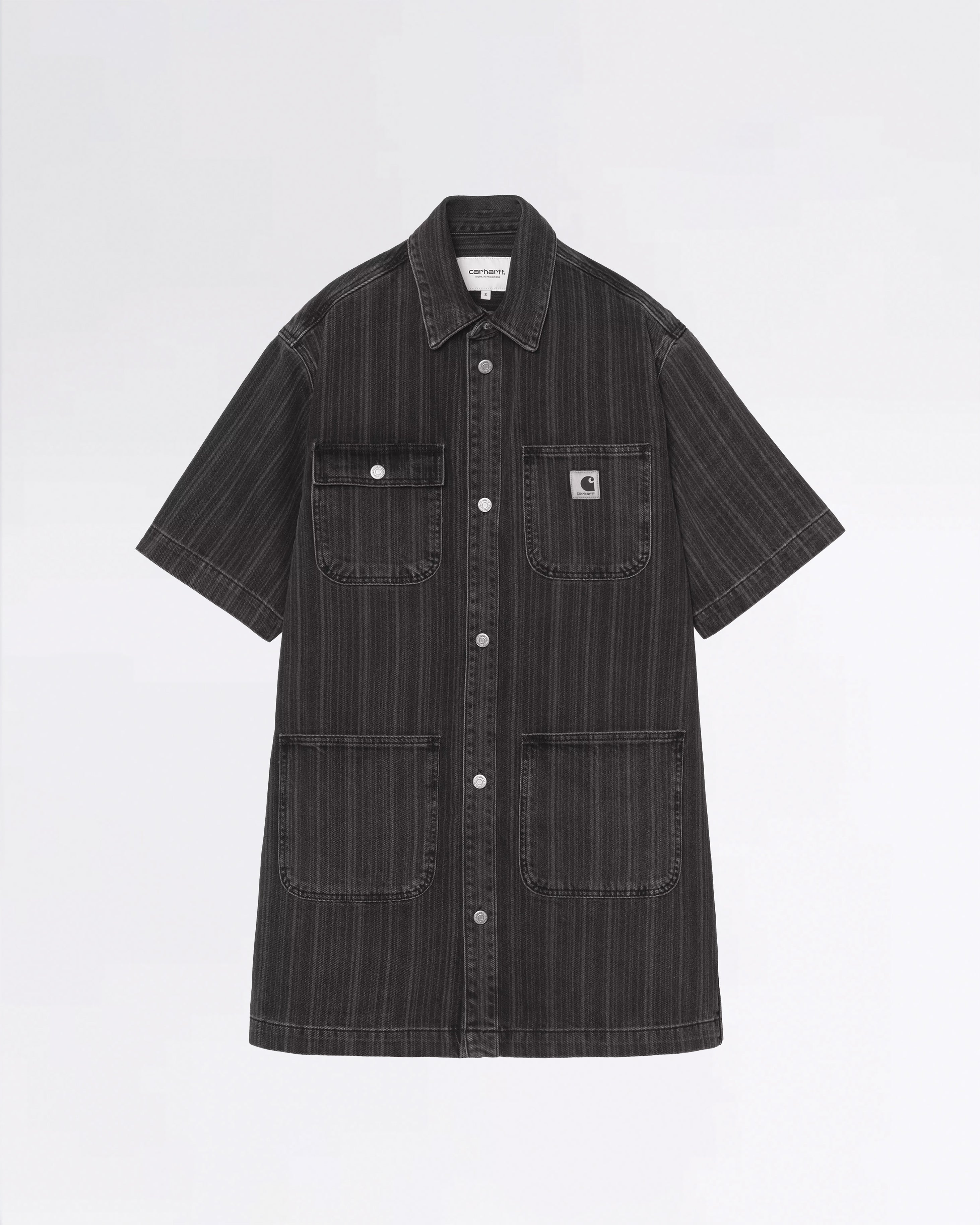W RYLAN DRESS RYLAN STRIPE-BLACK STONE WASHED