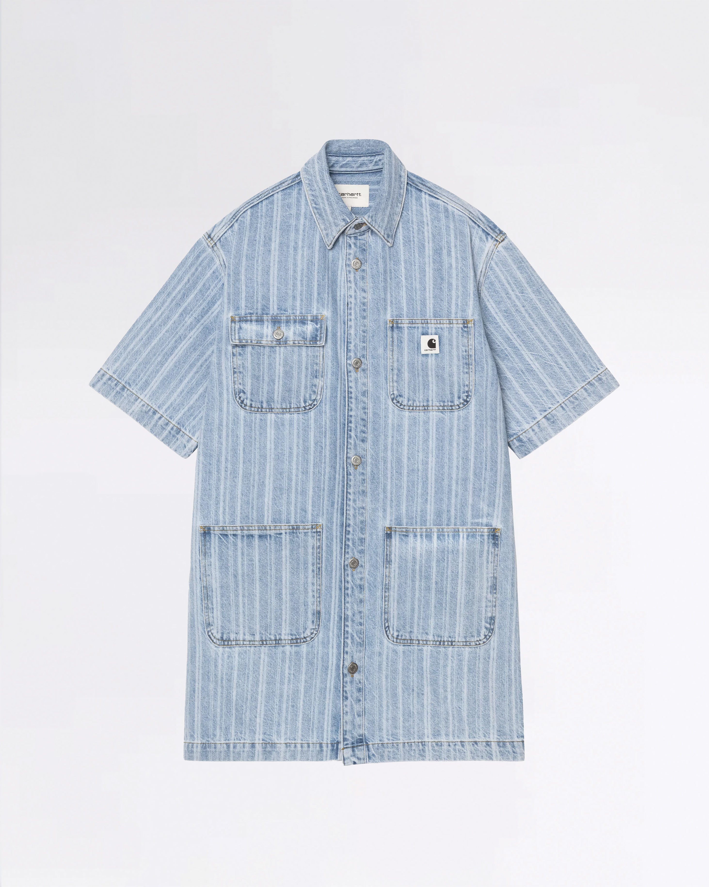 W RYLAN DRESS RYLAN STRIPE-BLUE STONE BLEACHED