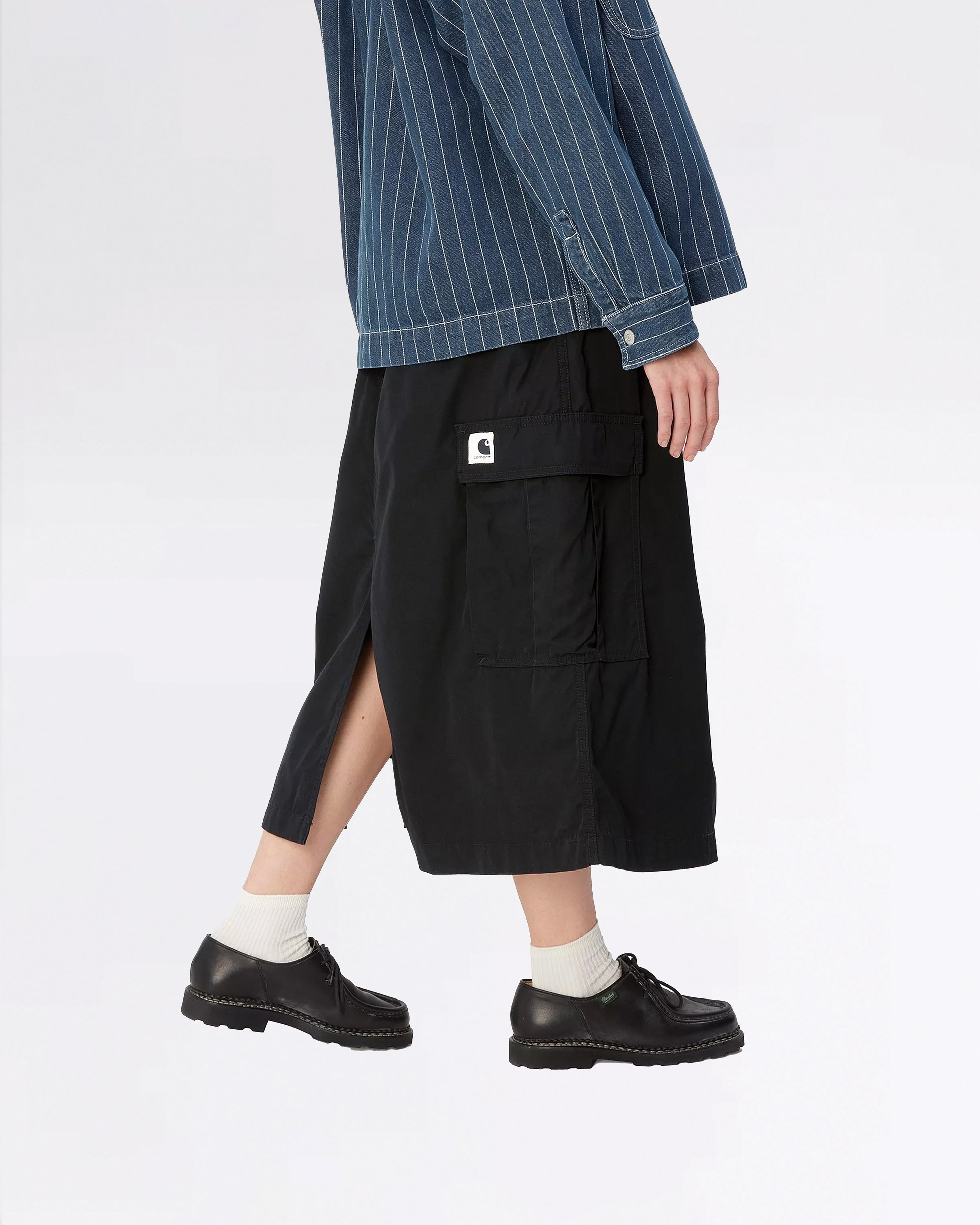 W' JET CARGO SKIRT BLACK RINSED