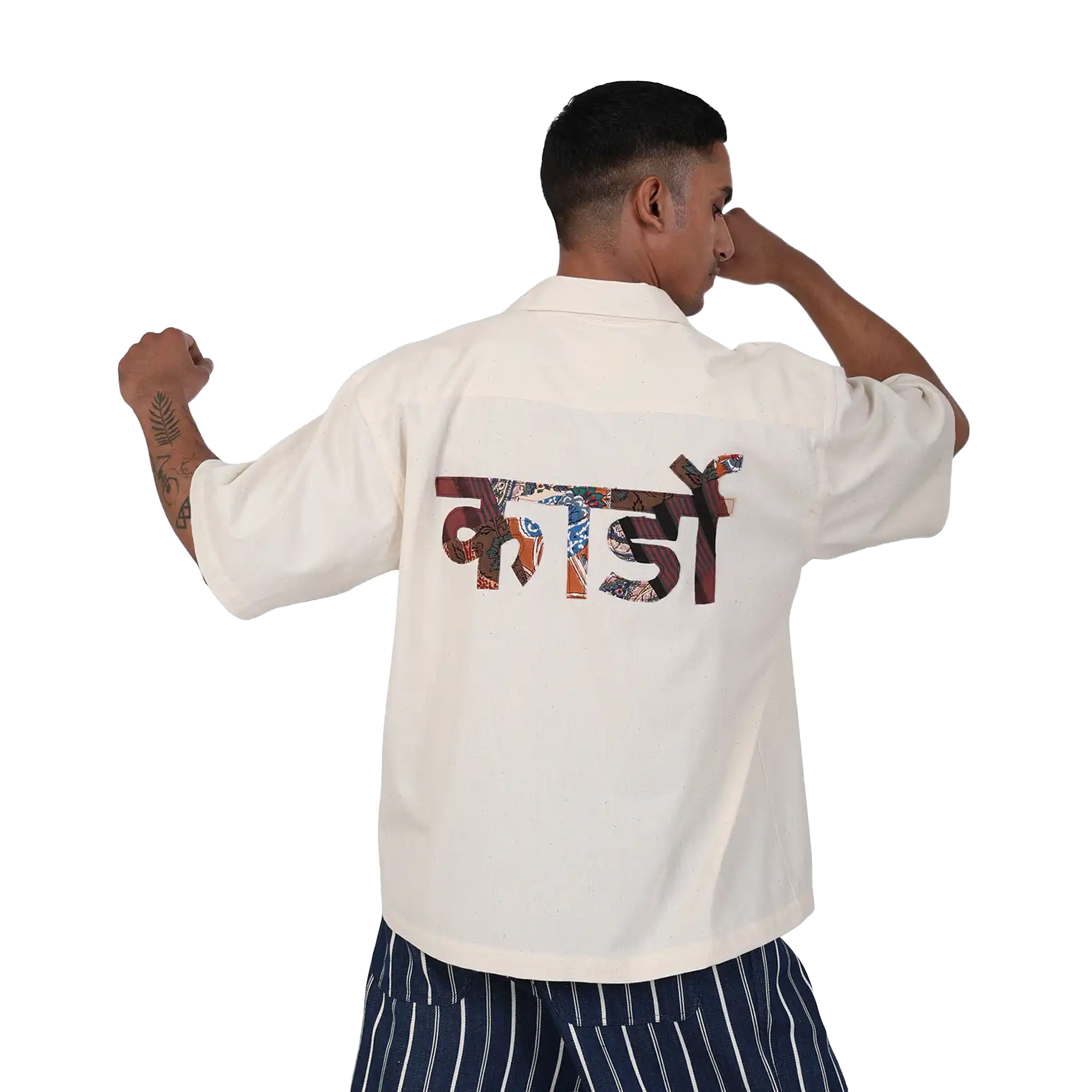 CHEMISE ROHIT BOXY HANDLOOM COTTON NATURAL