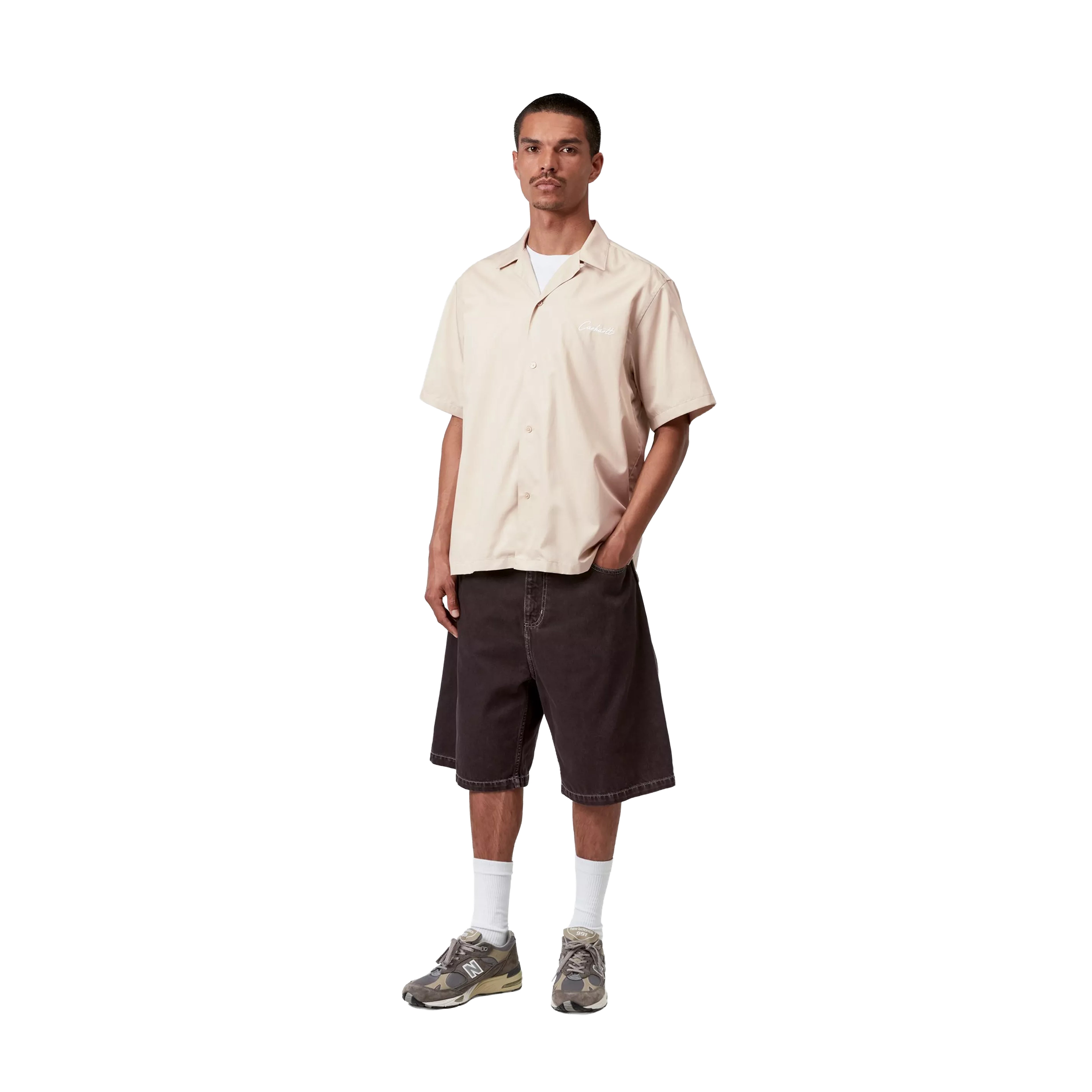 Chemise manches courtes Delray Stone White Carhartt WIP – Boutique Laced Run La Réunion
