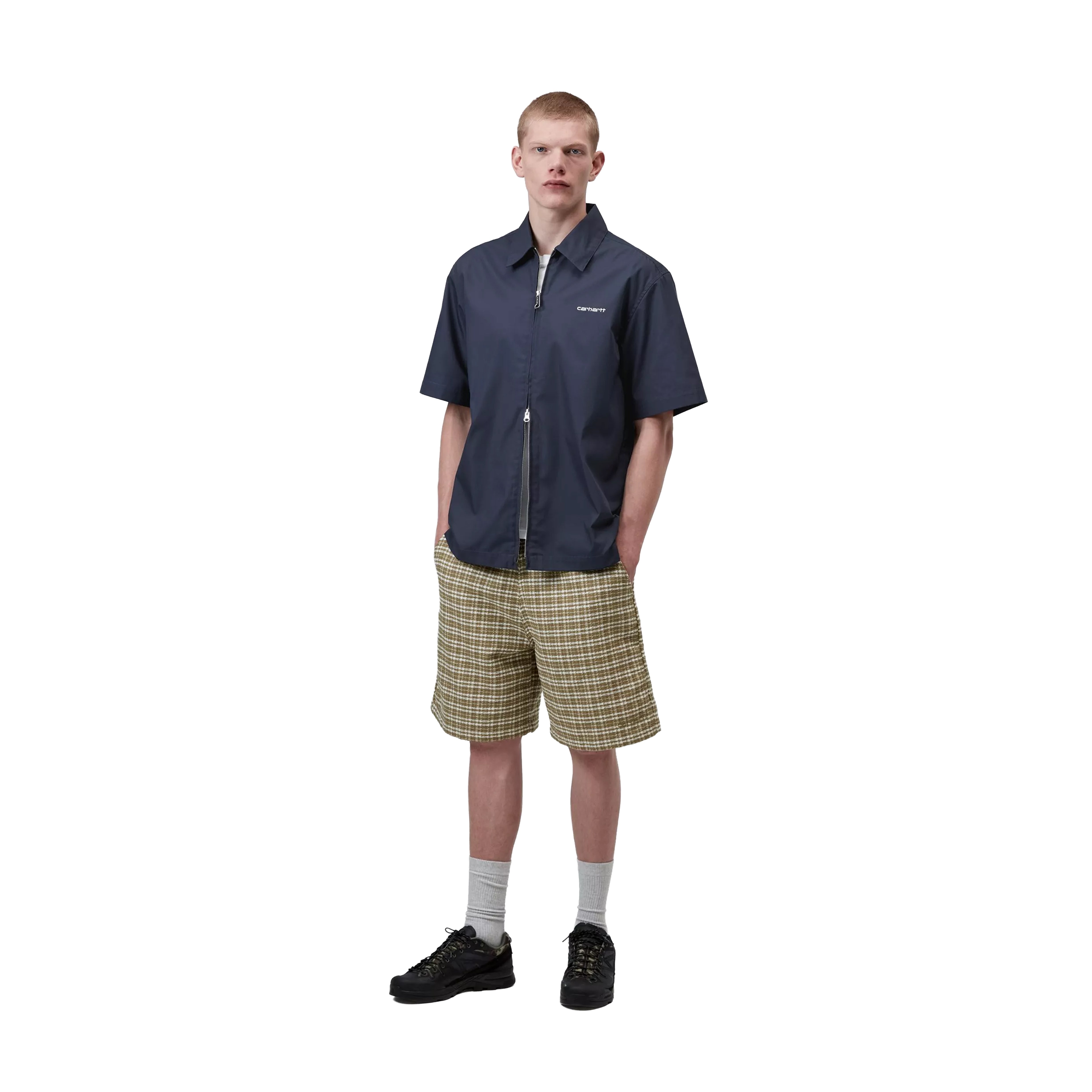Chemise manches courtes Postal Zip Blue Wax Carhartt WIP – Boutique Laced Run La Réunion
