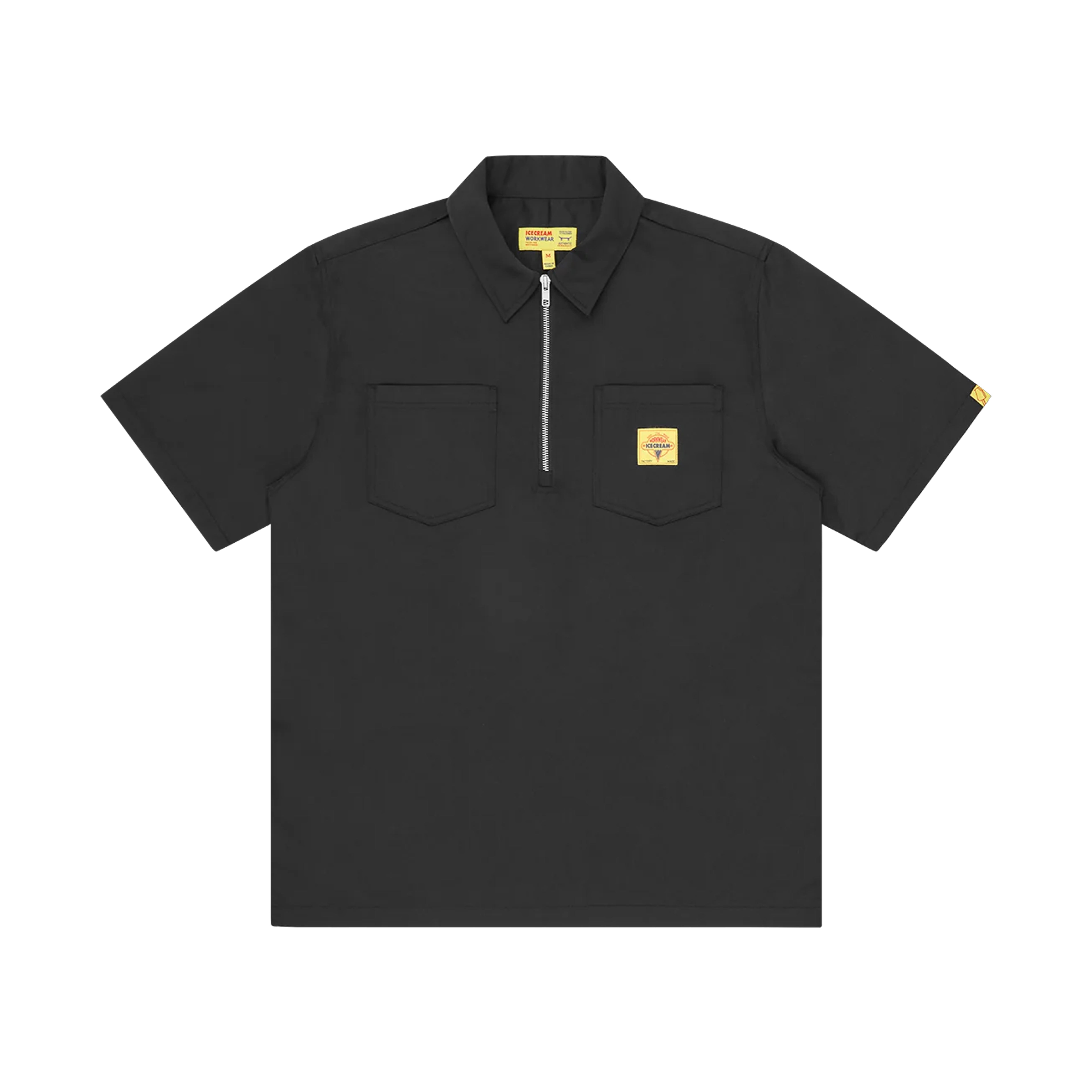 CHEMISETTE WAITRESS QUARTER ZIP WORK SHIRT BLACK – ICECREAM