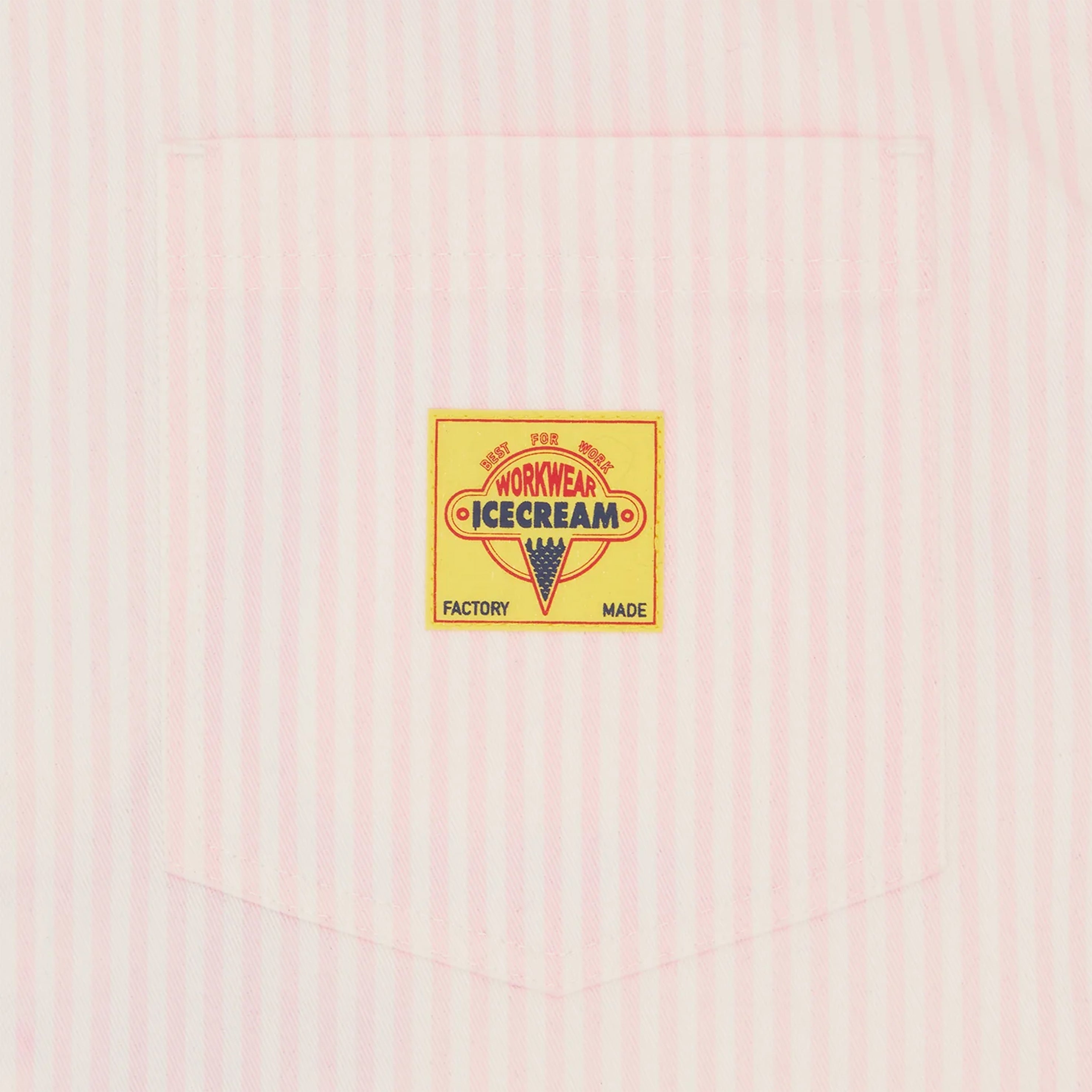 CHEMISETTE WAITRESS QUARTER ZIP WORK SHIRT PINK STRIPE – ICECREAM
