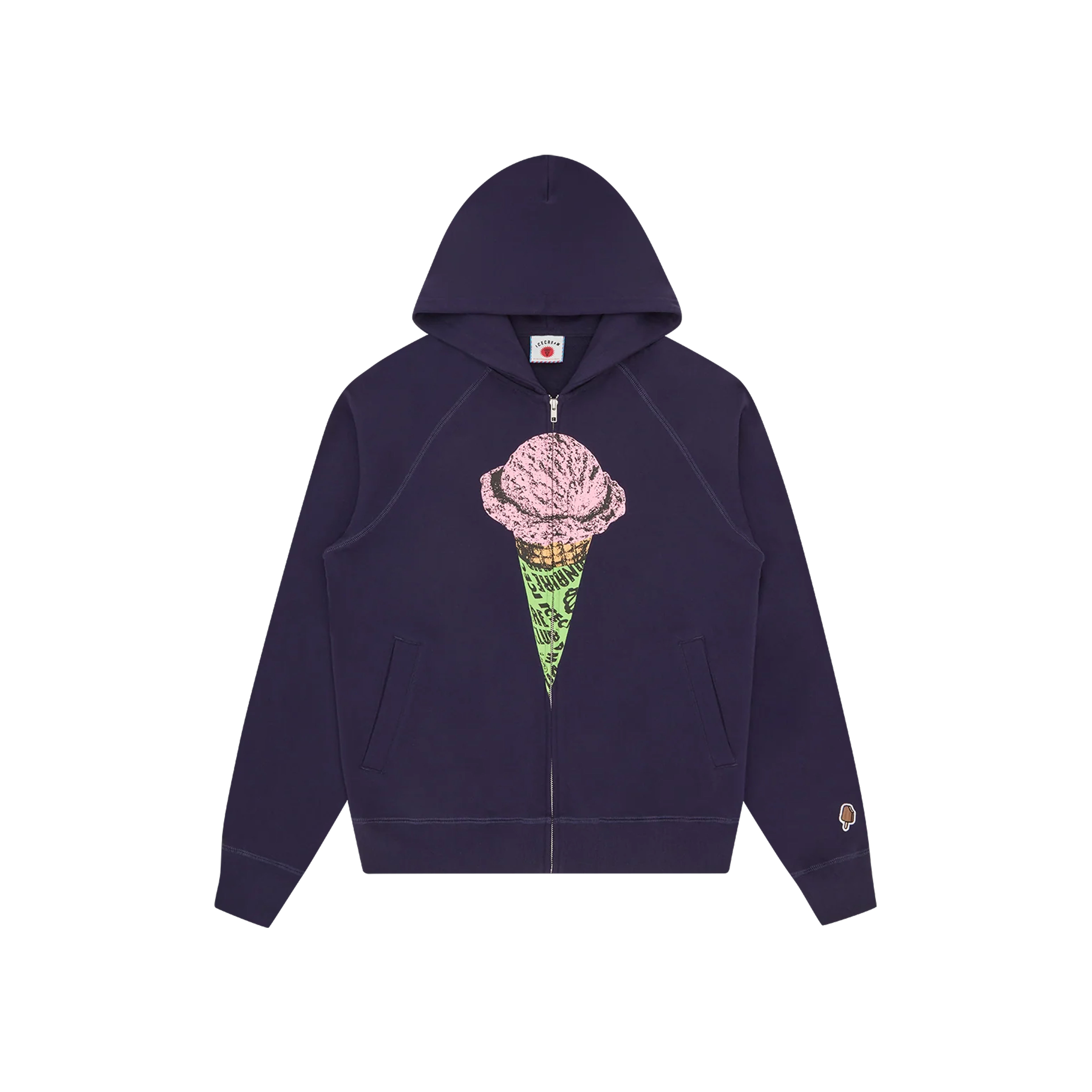 CONE ZIP THROUGH HOODIE NAVY – ICECREAM