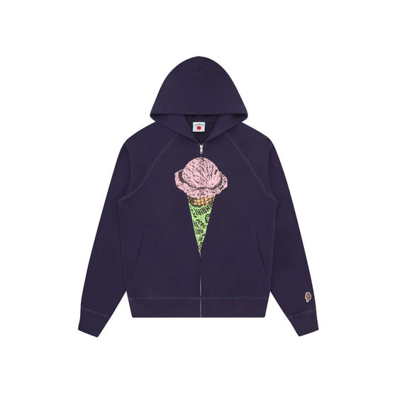 CONE ZIP THROUGH HOODIE NAVY – ICECREAM
