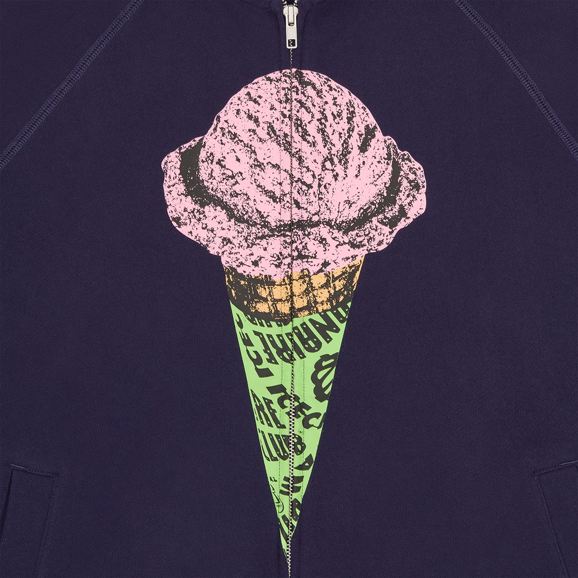 CONE ZIP THROUGH HOODIE NAVY – ICECREAM