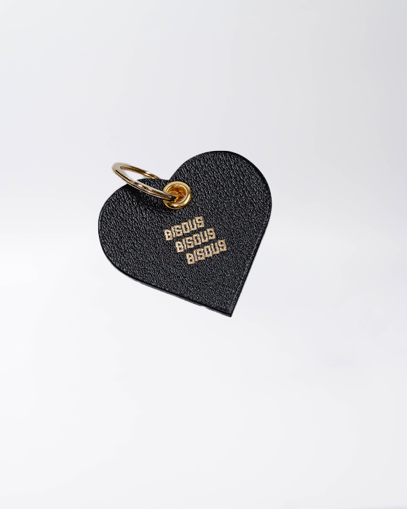 BISOUS COEUR LEATHER KEYRING