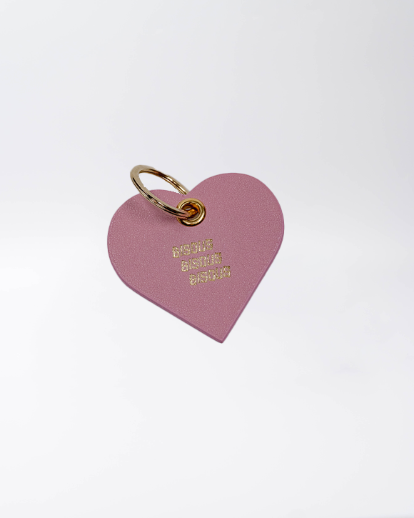 BISOUS COEUR LEATHER KEYRING