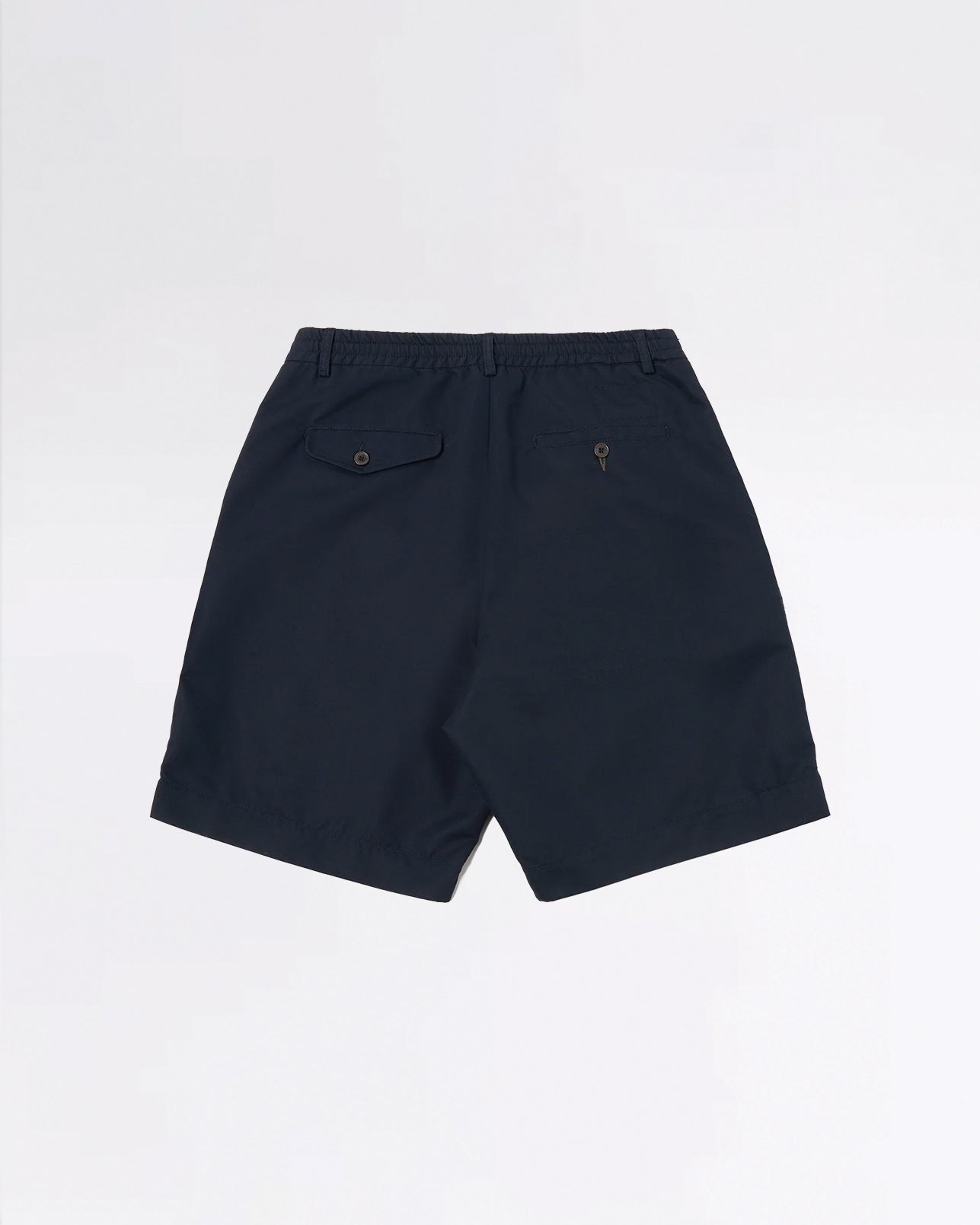 PLEATED TRACK SHORT NAVY BRUSHED POLYTECH