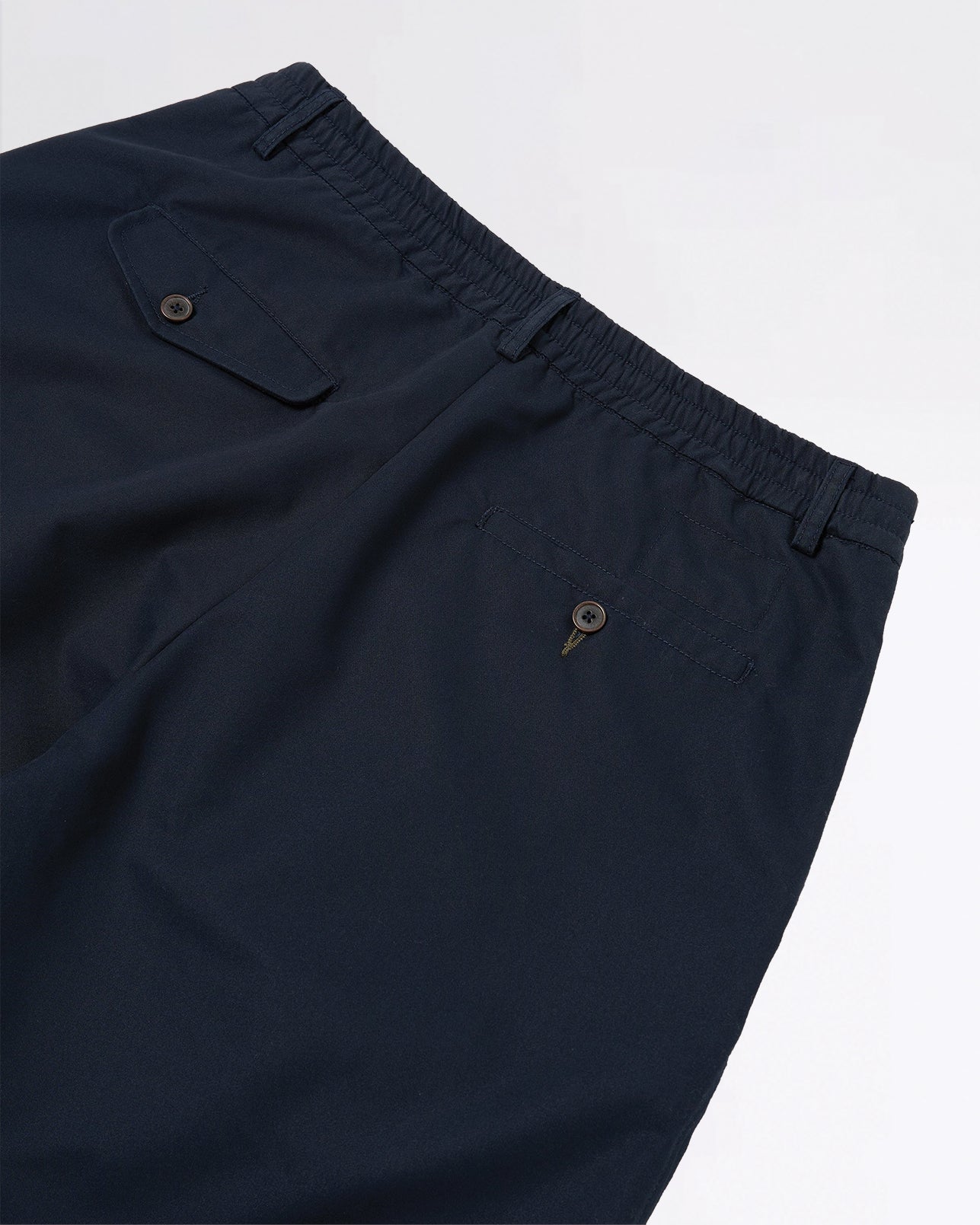 PLEATED TRACK SHORT NAVY BRUSHED POLYTECH