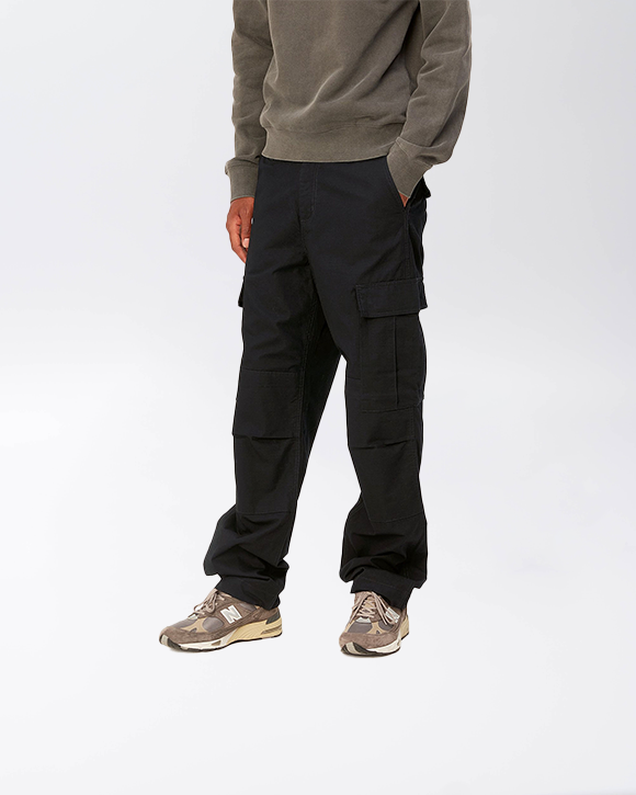 REGULAR CARGO PANT BLACK RINSED