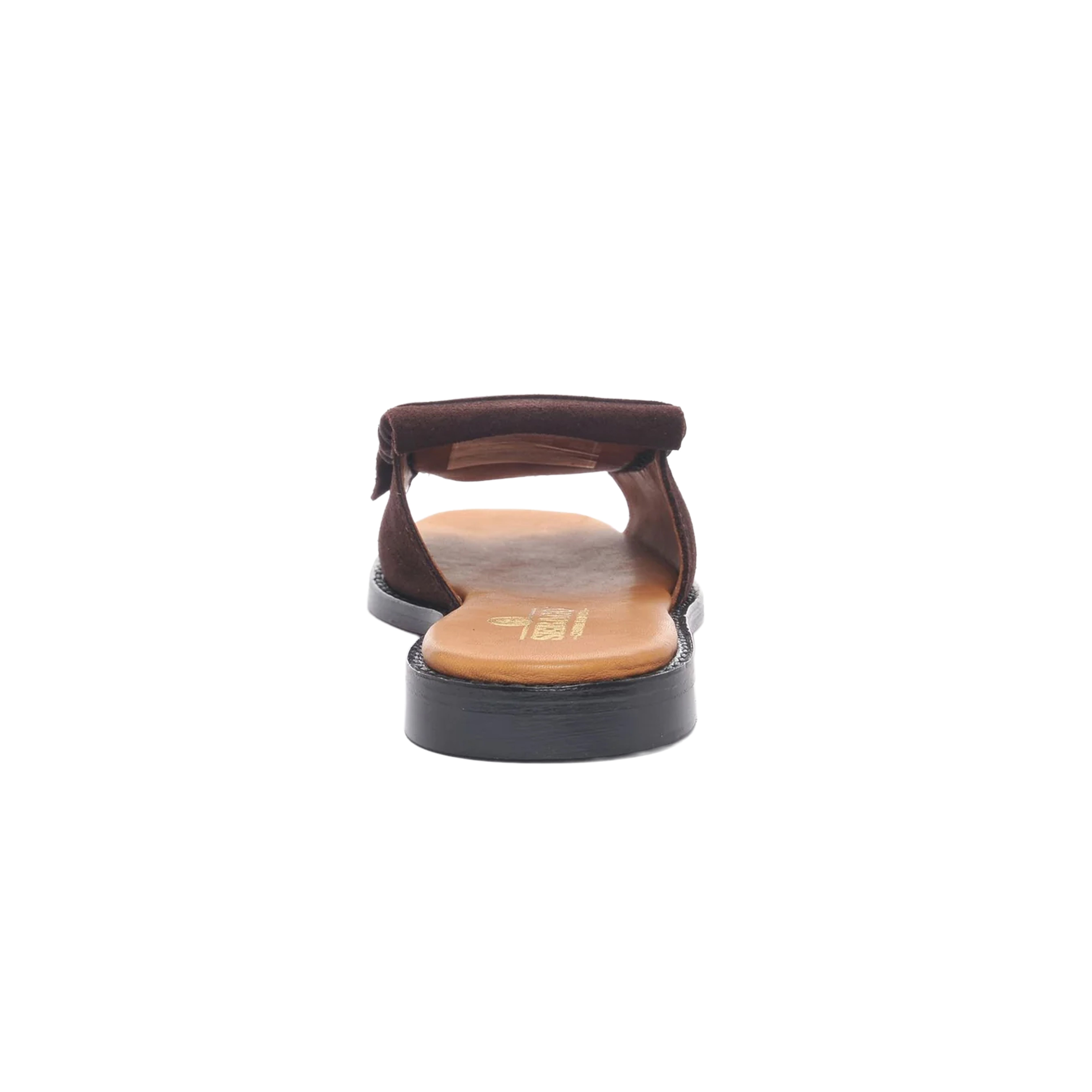 SANDALE SLIDE FRINGES W DARK BROWN