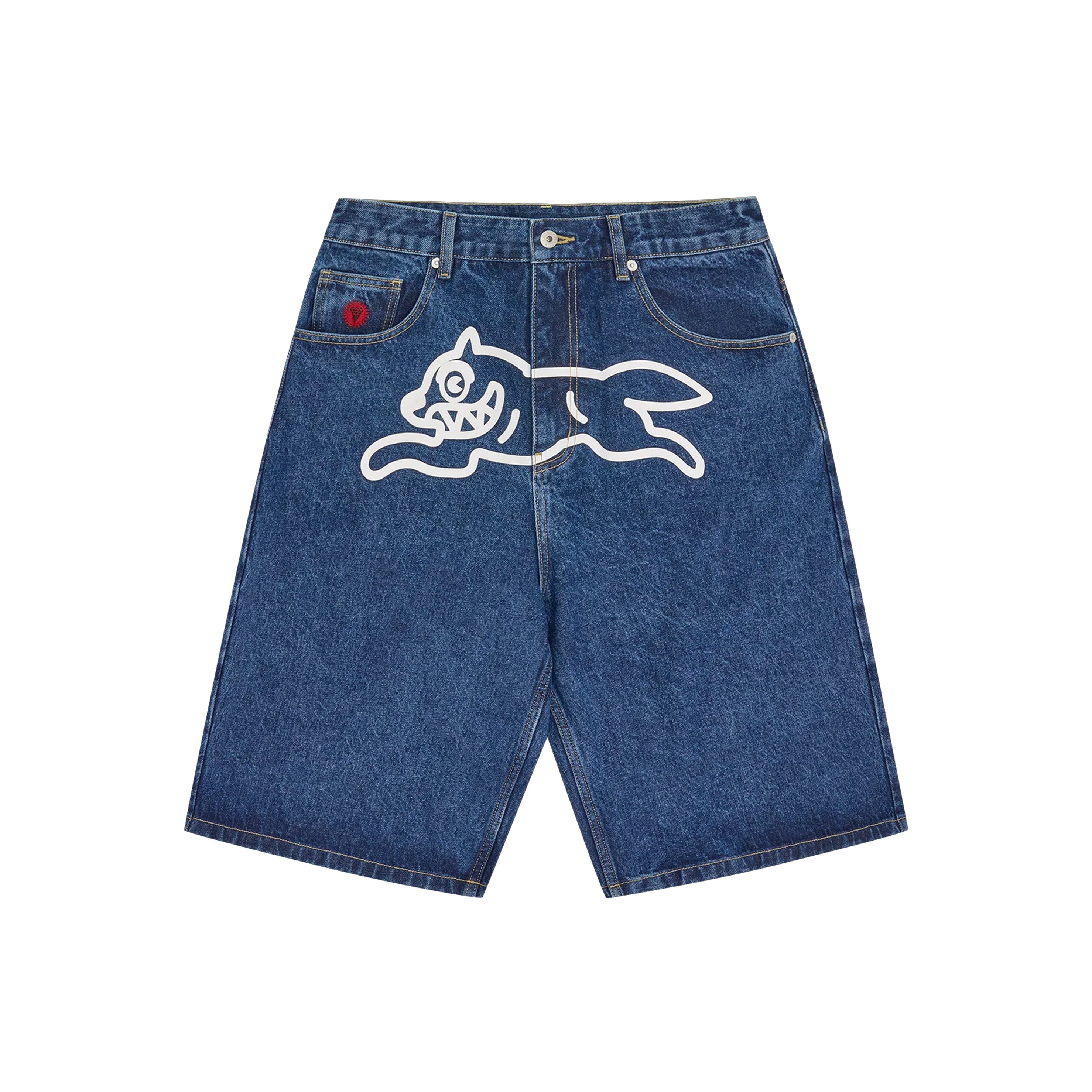 RUNNING DOG TRIPLE SCOOP DENIM SHORT MID WASH BLUE – ICECREAM