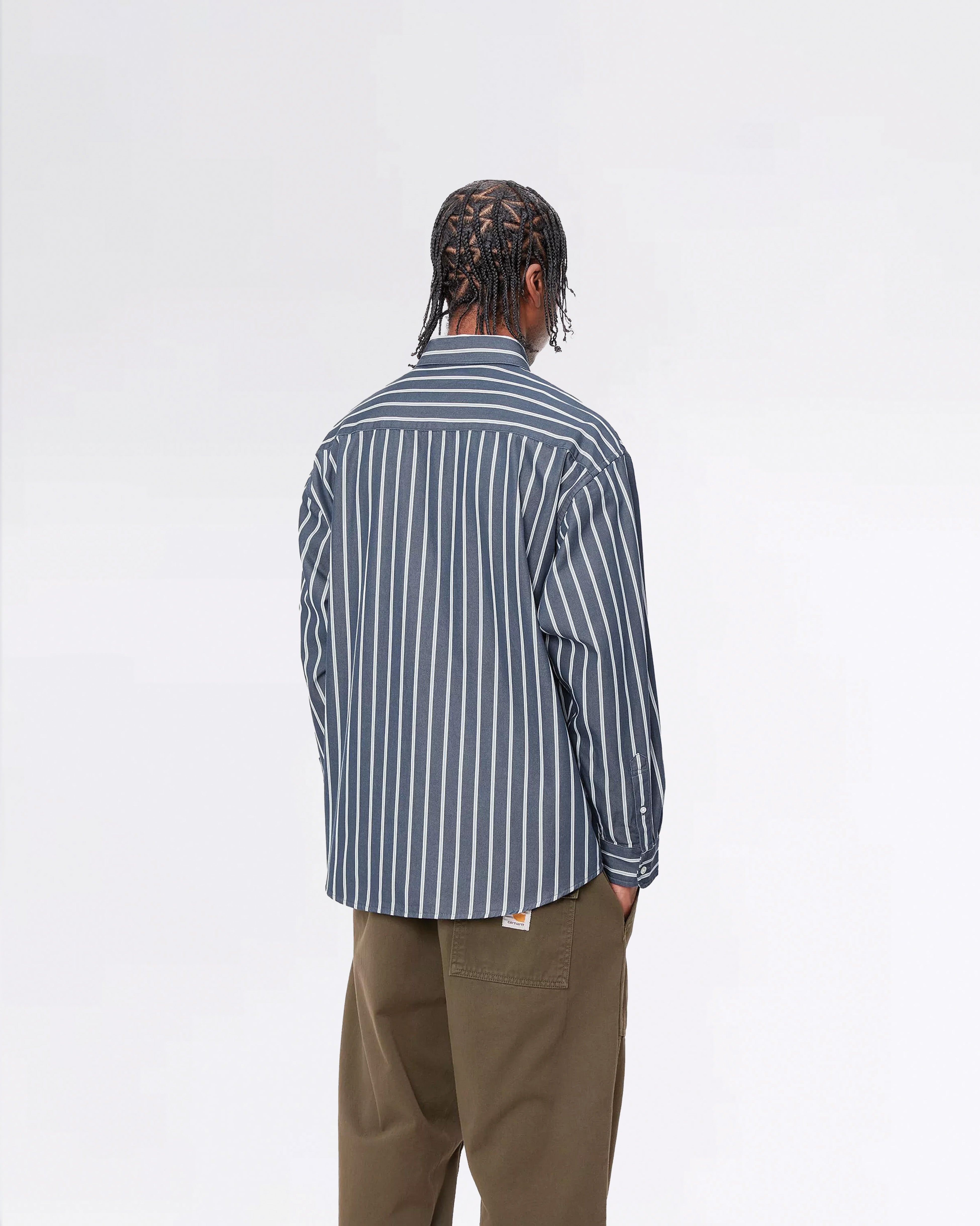 L/S SIGNATURE SHIRT BETZ STRIPE/AIR FORCE BLUE/DUSTY ICE