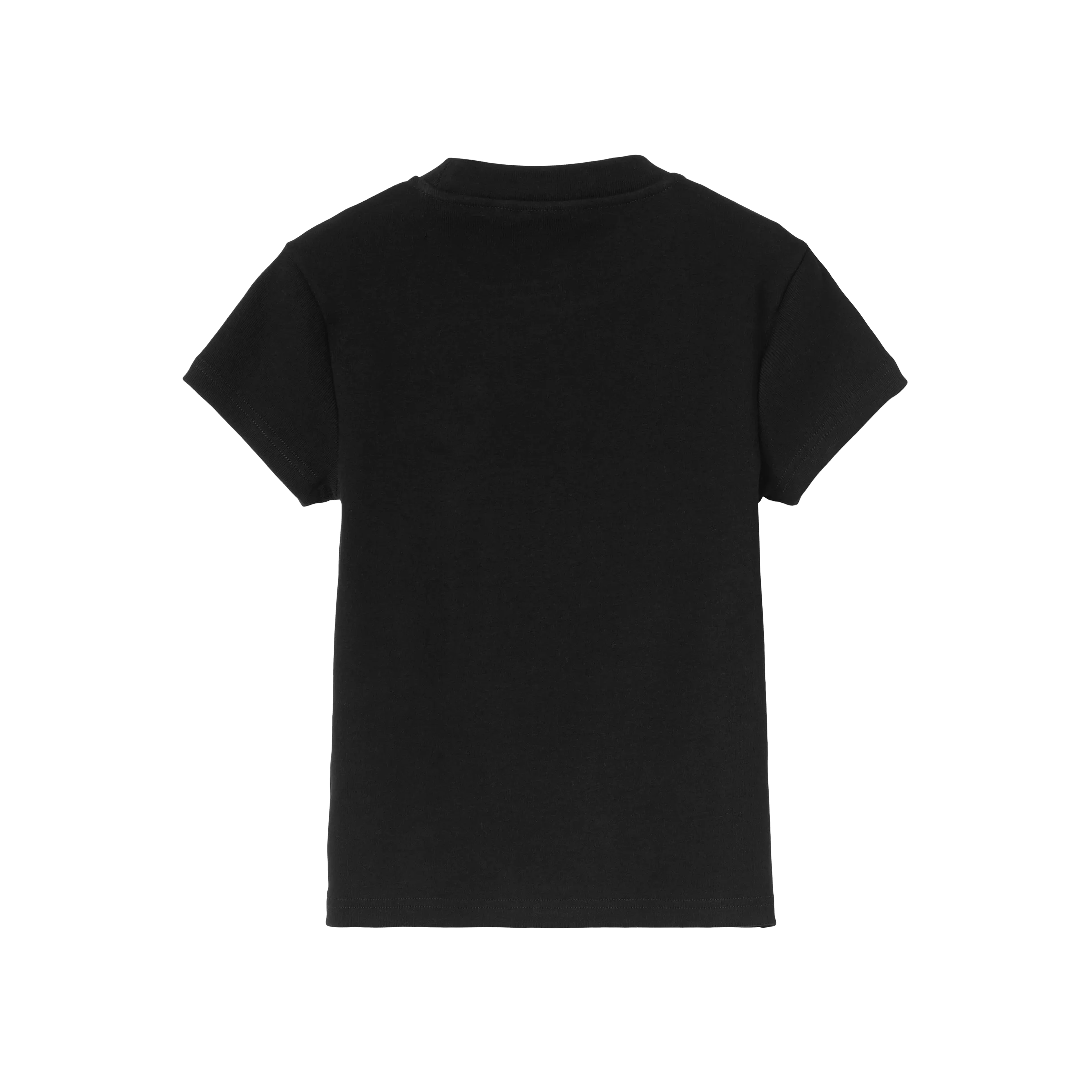T-SHIRT W' S/S SMALL HEART PATCH BLACK/WHITE
